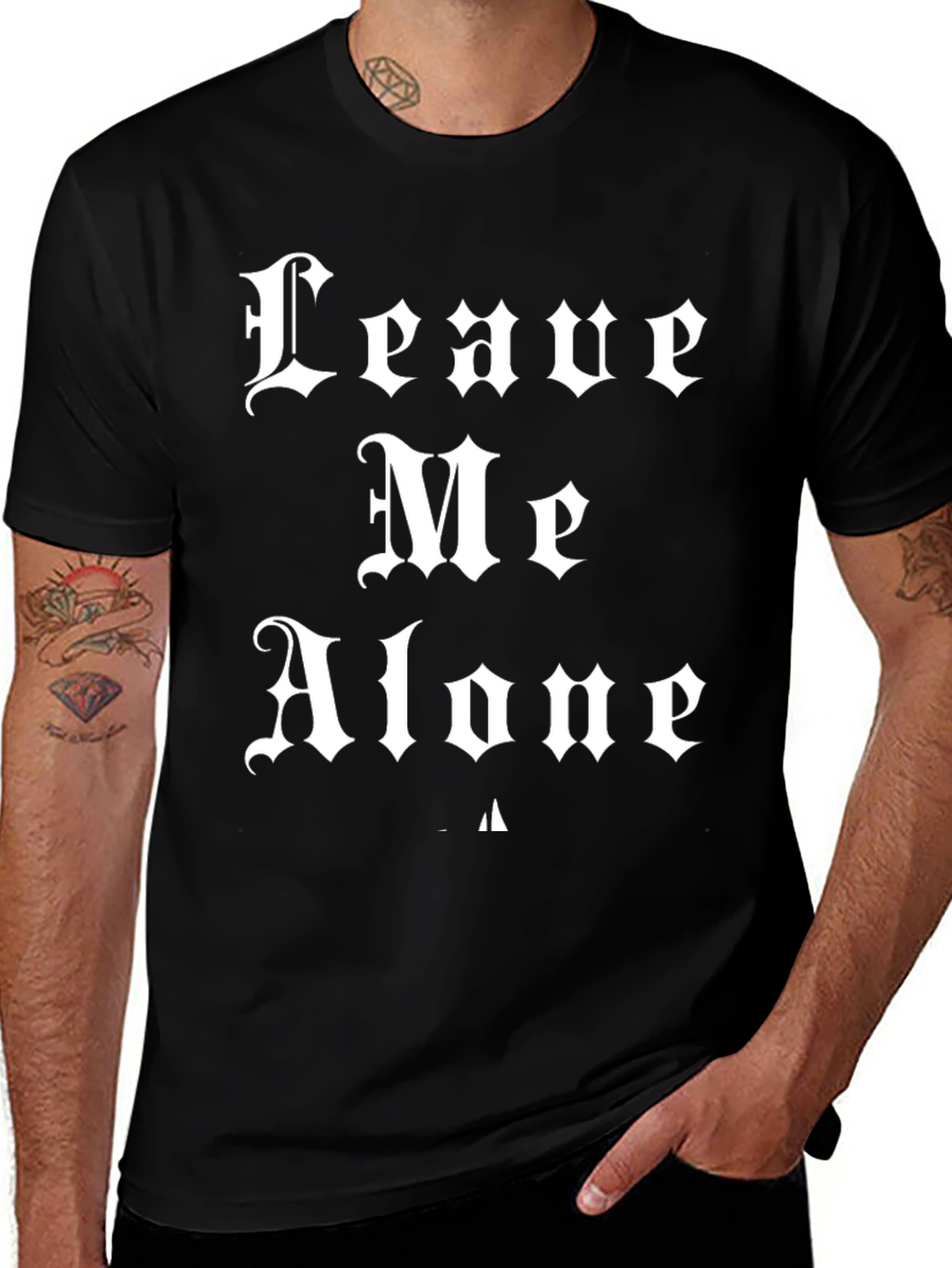 Black Leave Me Alone T-Shirt - Gothic Style main image