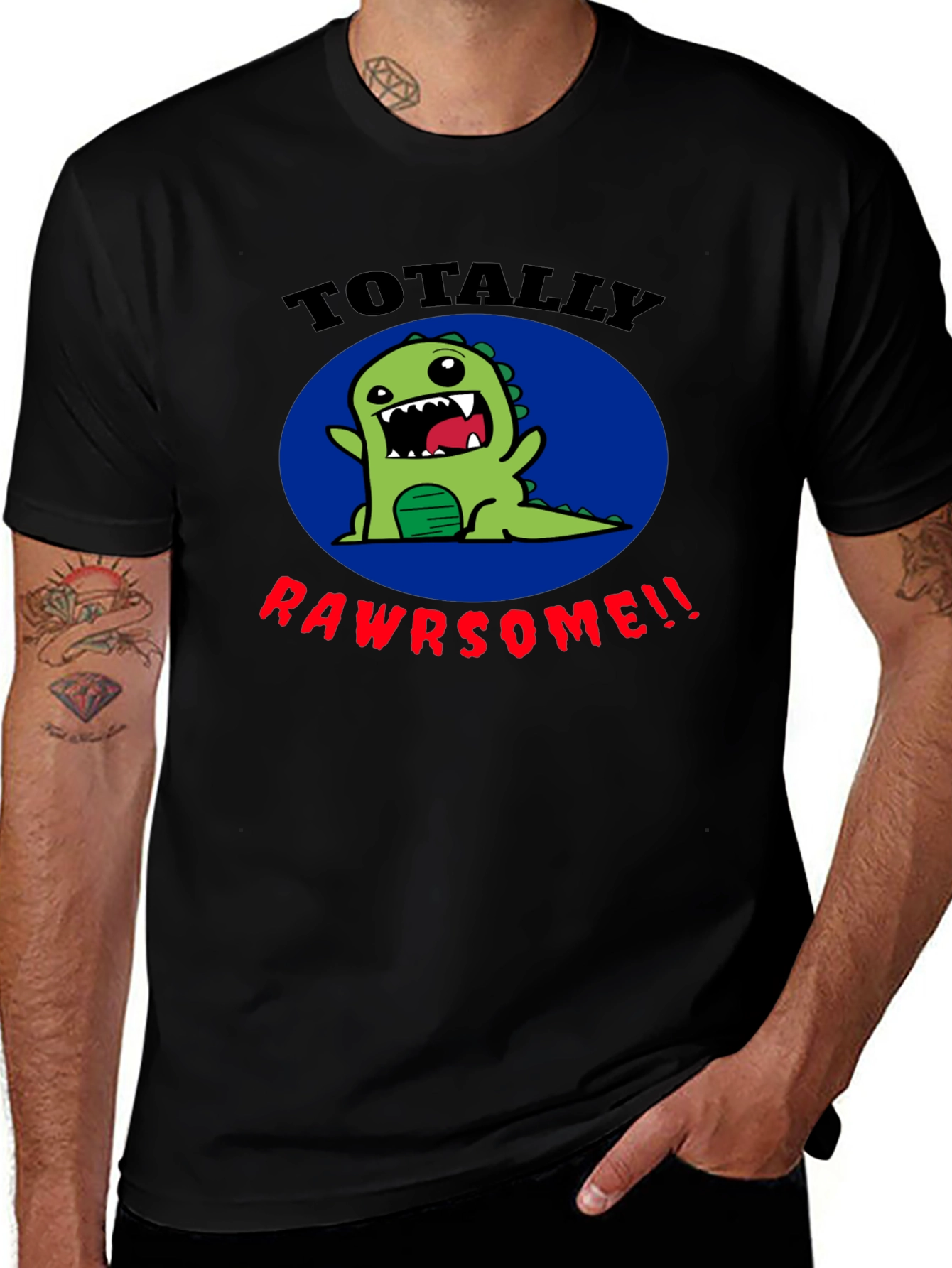 Totally Rawrsome Dinosaur Graphic T-Shirt