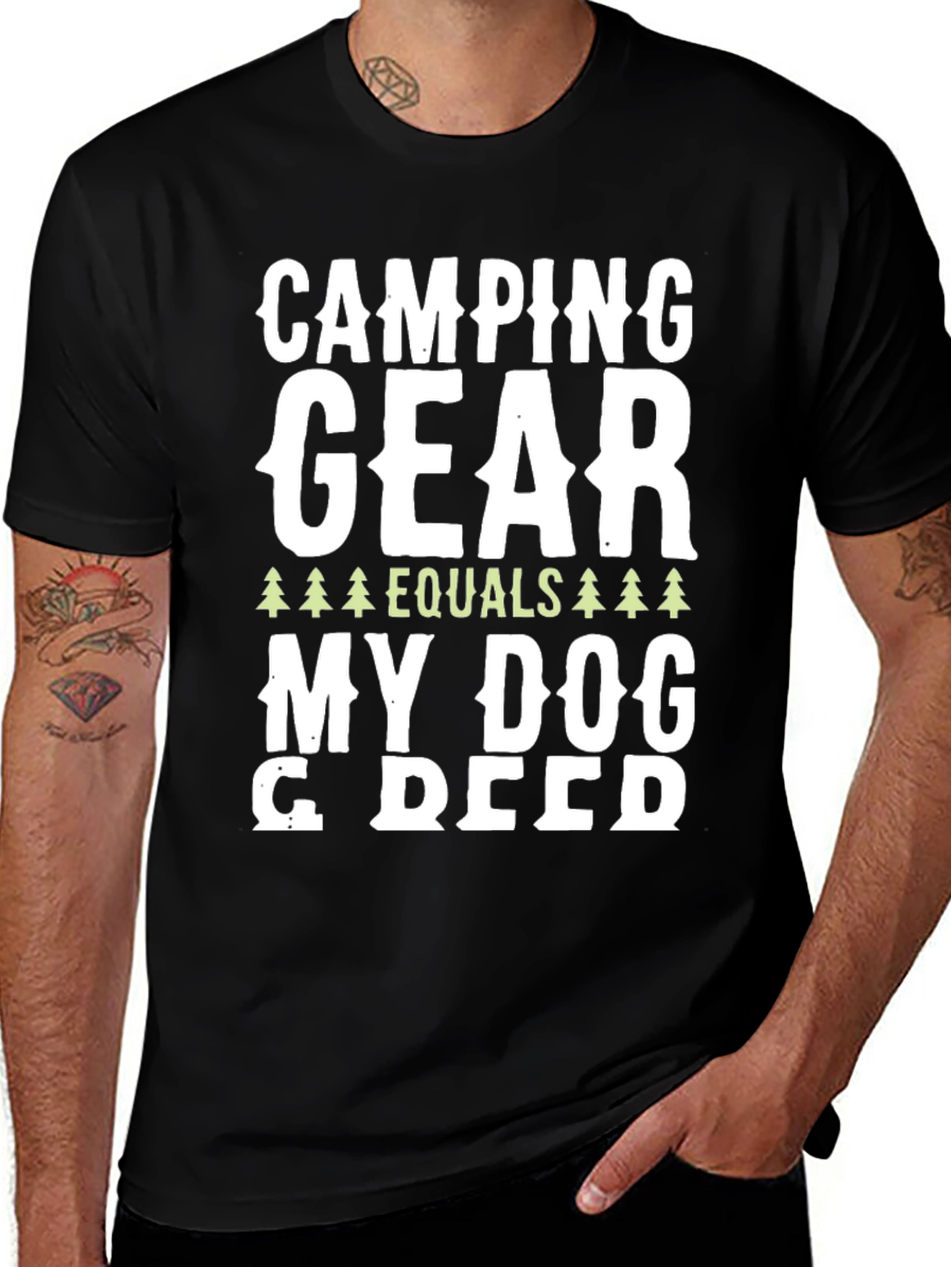 Black Camping Gear Equals My Dog T-Shirt main image