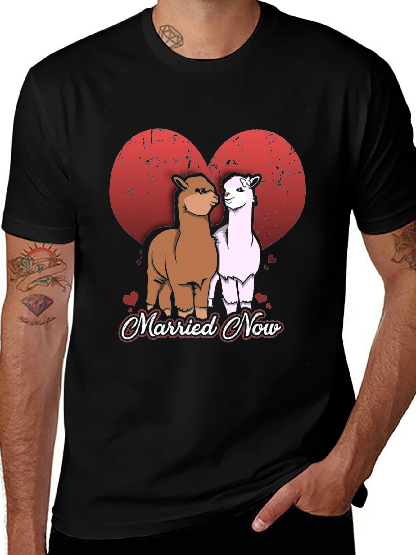 Variant 7 of Married Now Alpaca Couple T-Shirt