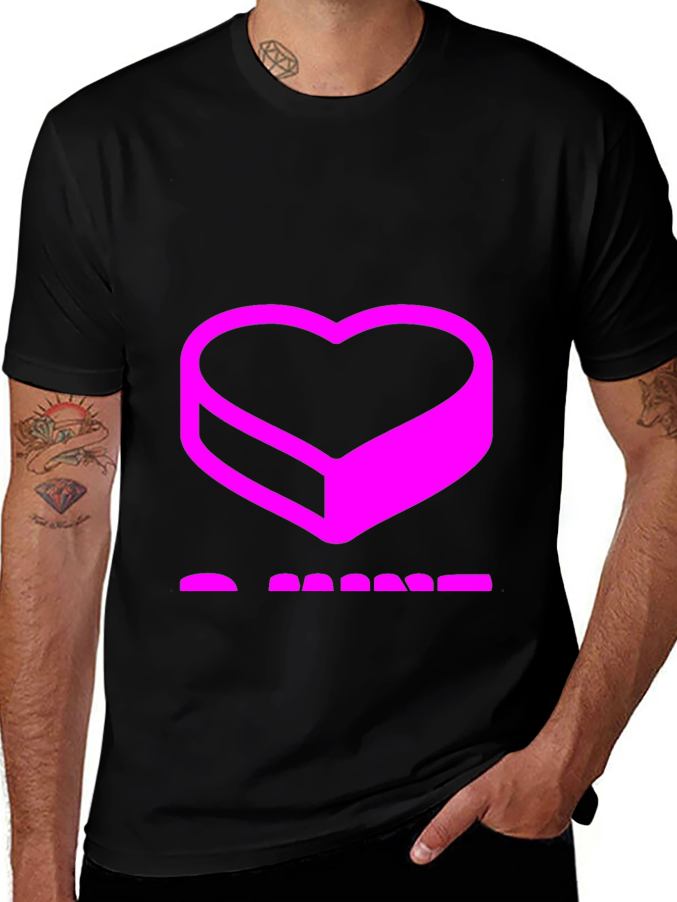 Variant 14 of Abstract Heart Graphic Black T-Shirt