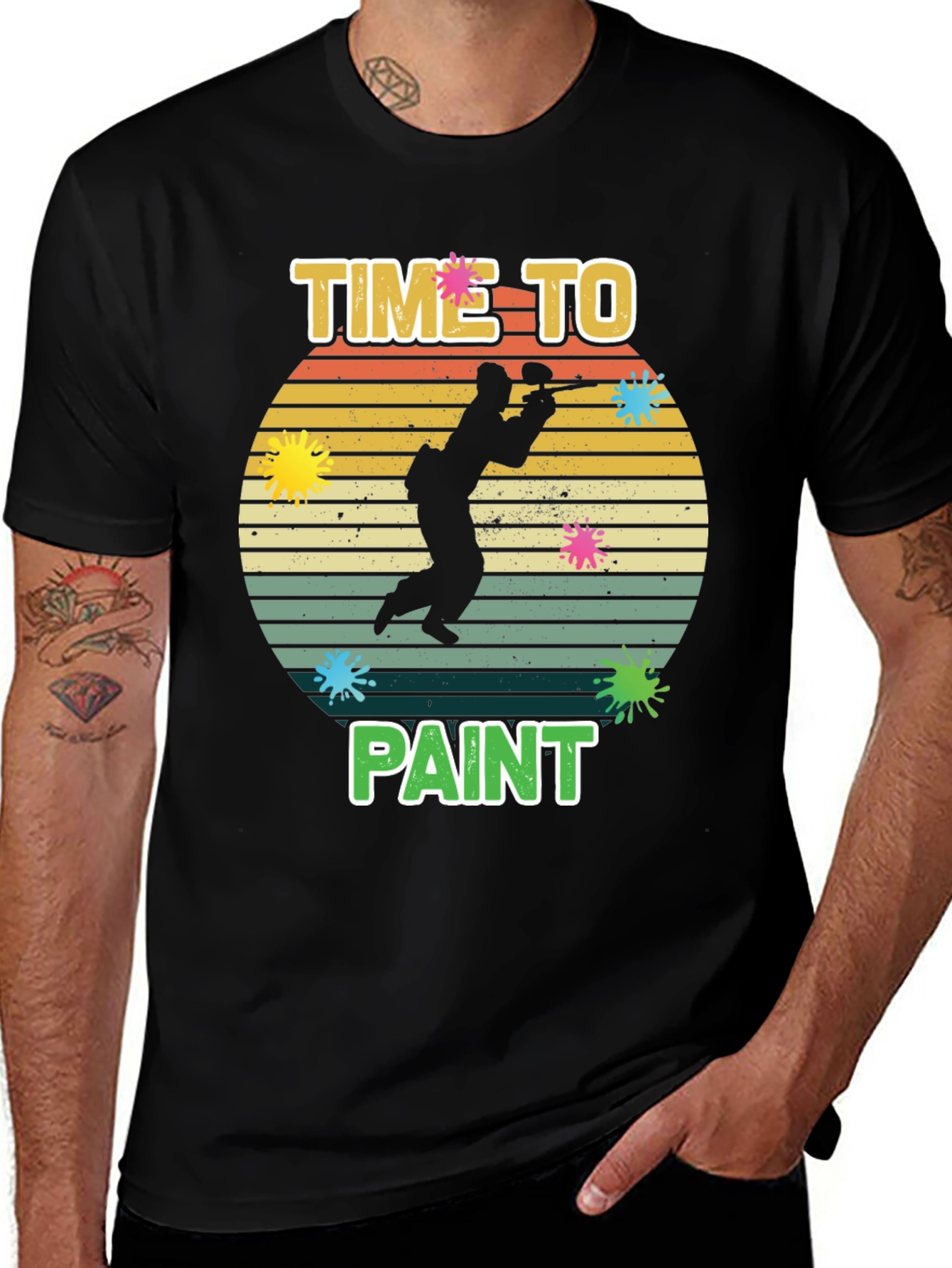 Variant 25 of Time To Paint T-Shirt - Paintball Design