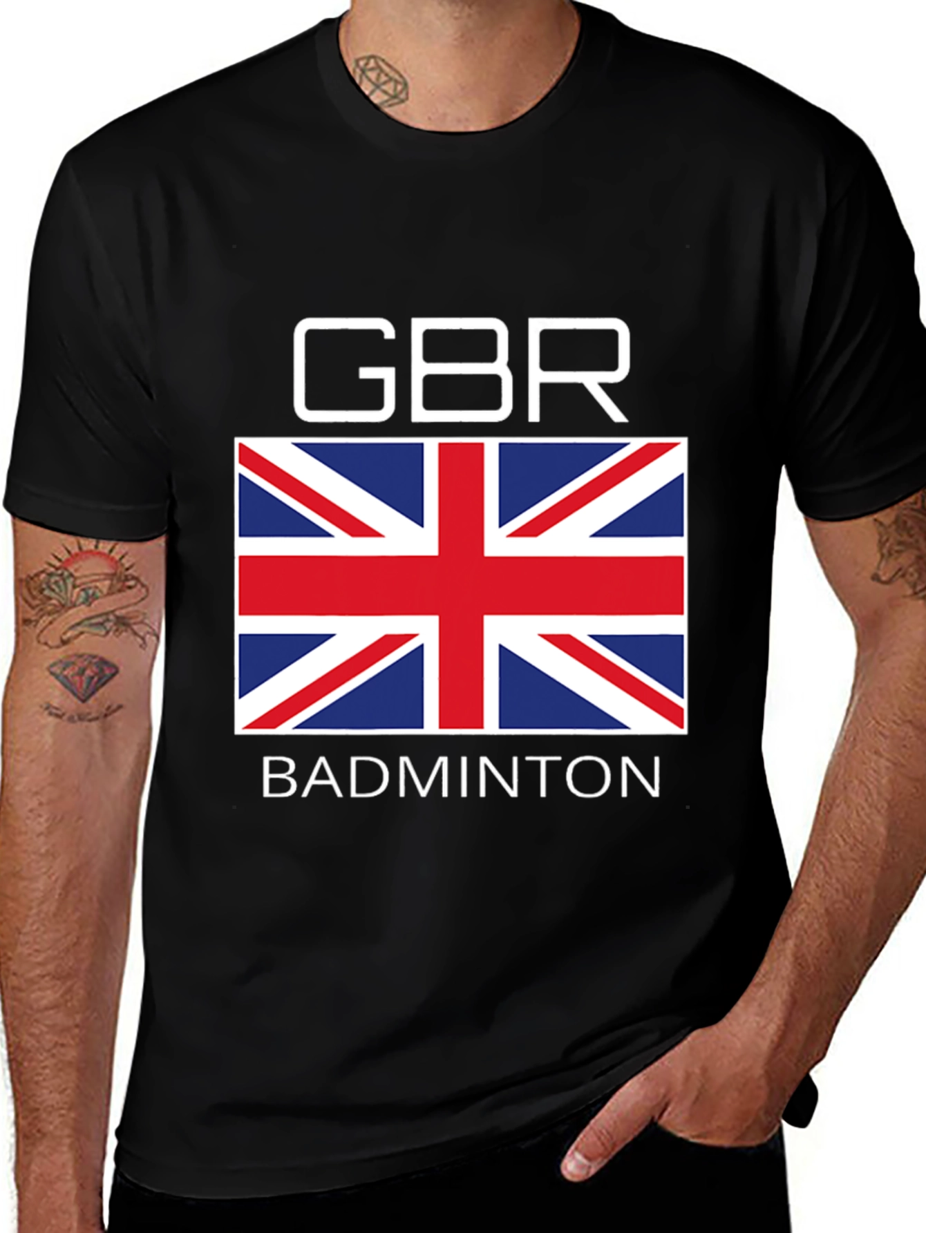 GBR Badminton T-Shirt Union Jack Design