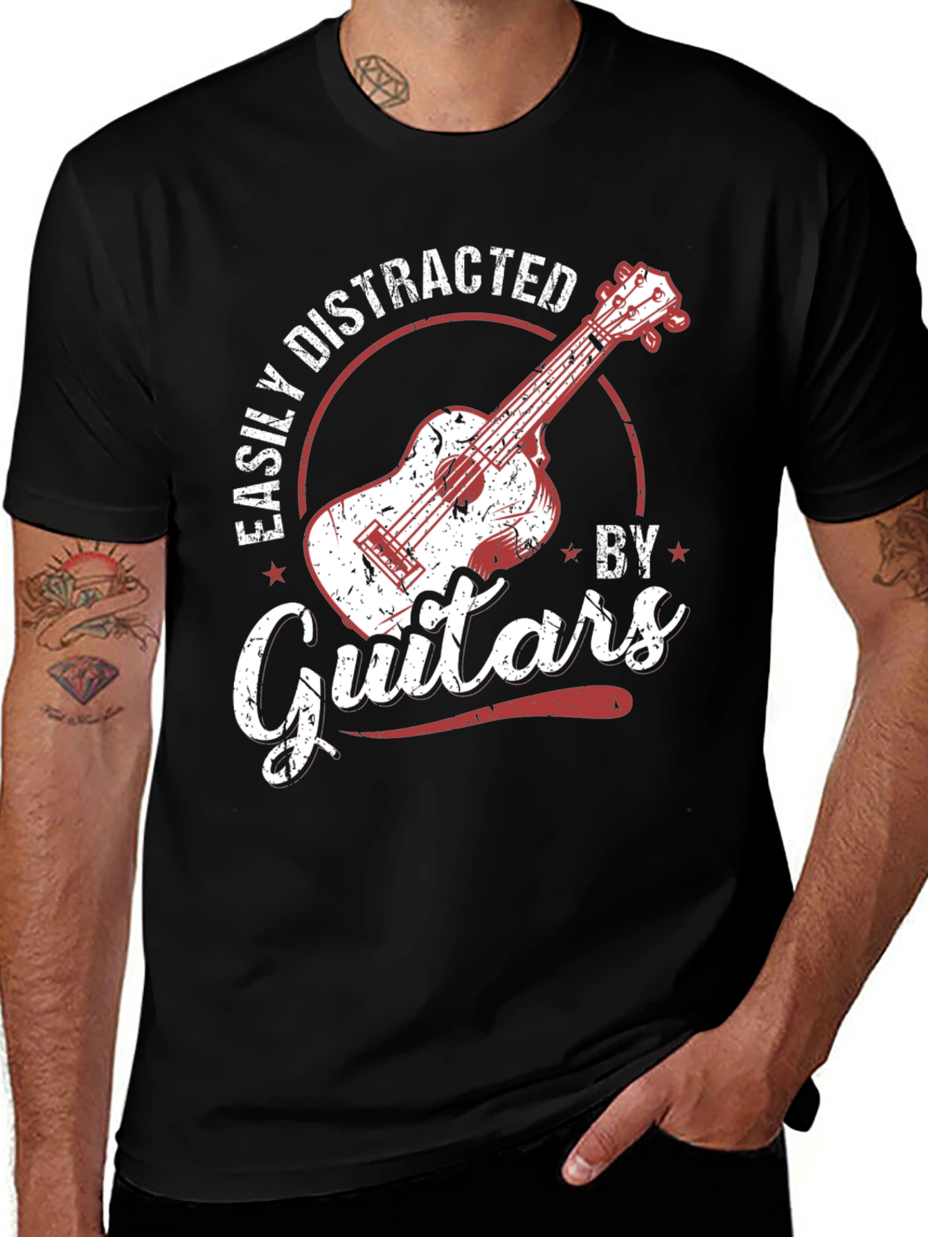 Variant 15 of Easily Distracted By Guitars Graphic Tee