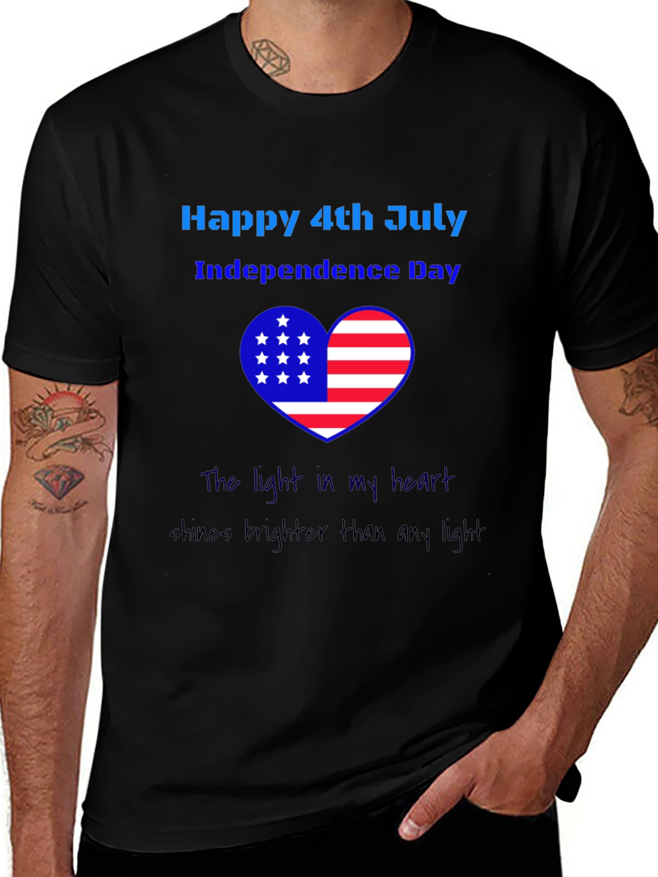 Variant 15 of Patriotic 4th of July Heart T-Shirt