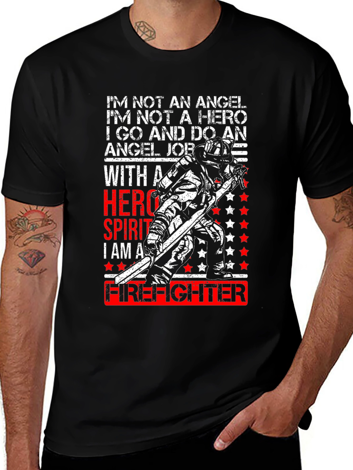 Variant 16 of Firefighter Hero T-Shirt - Angel Job Tee