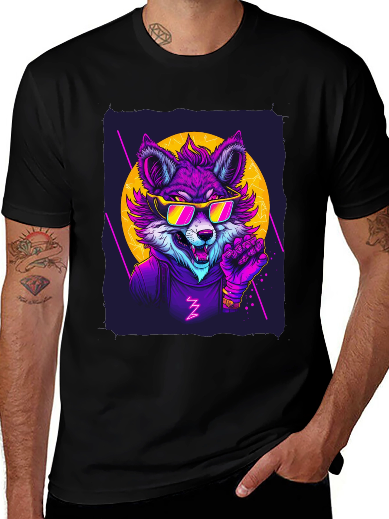 Variant 18 of Cyberpunk Fox T-Shirt - Cool Graphic Tee