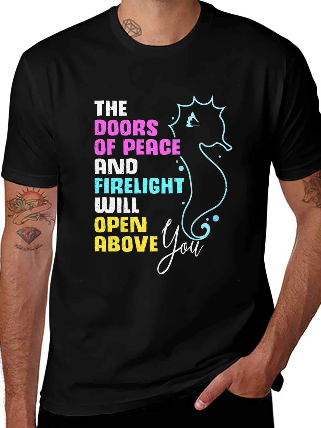 Variant 27 of Doors of Peace T-Shirt Seahorse Design