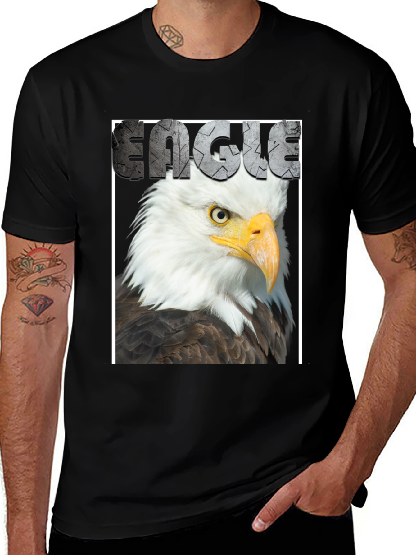 Variant 2 of Eagle Graphic Tee - Patriotic Bird of Prey Print