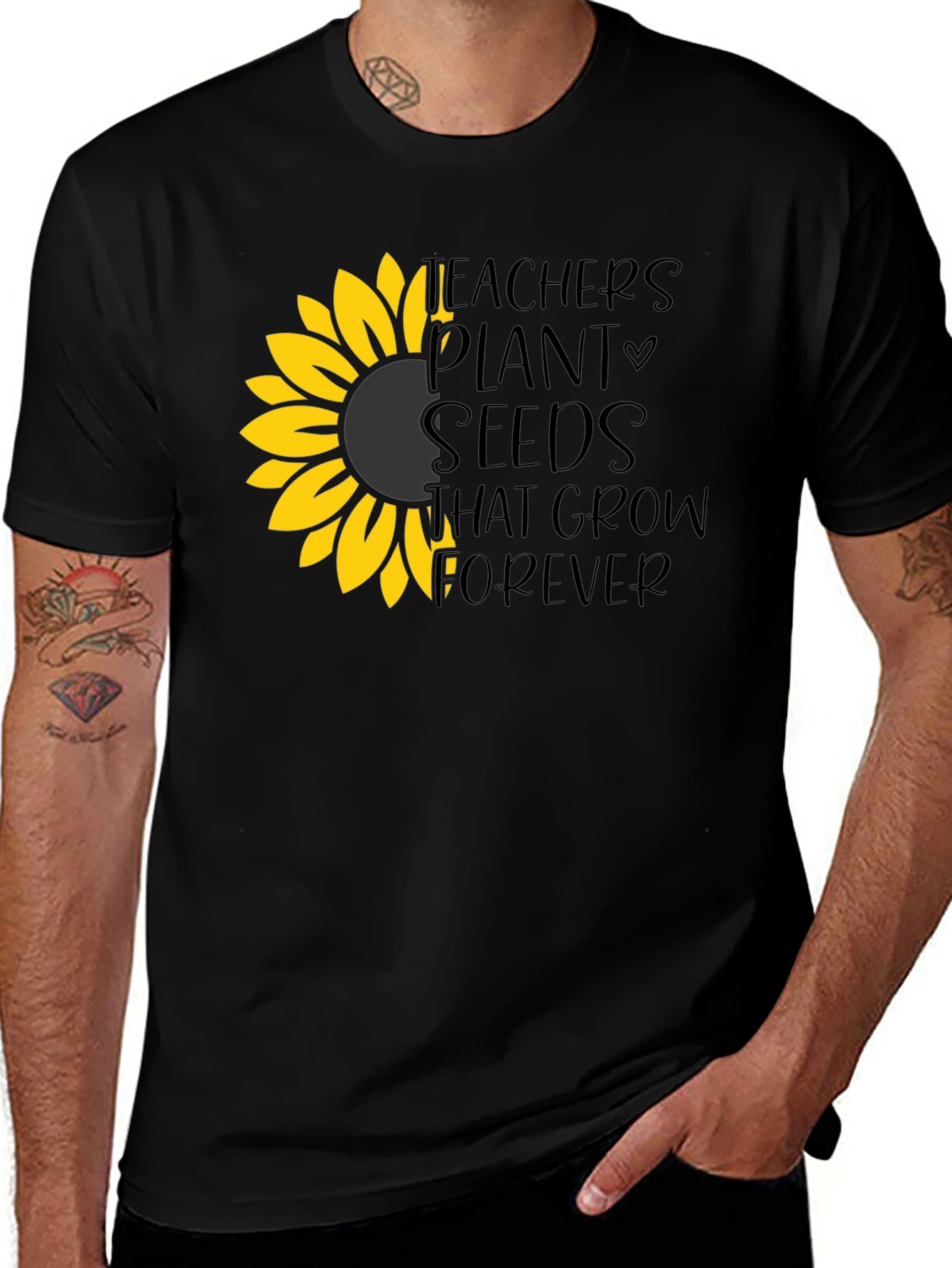 Variant 25 of Teachers Plant Seeds T-Shirt - Sunflower Design