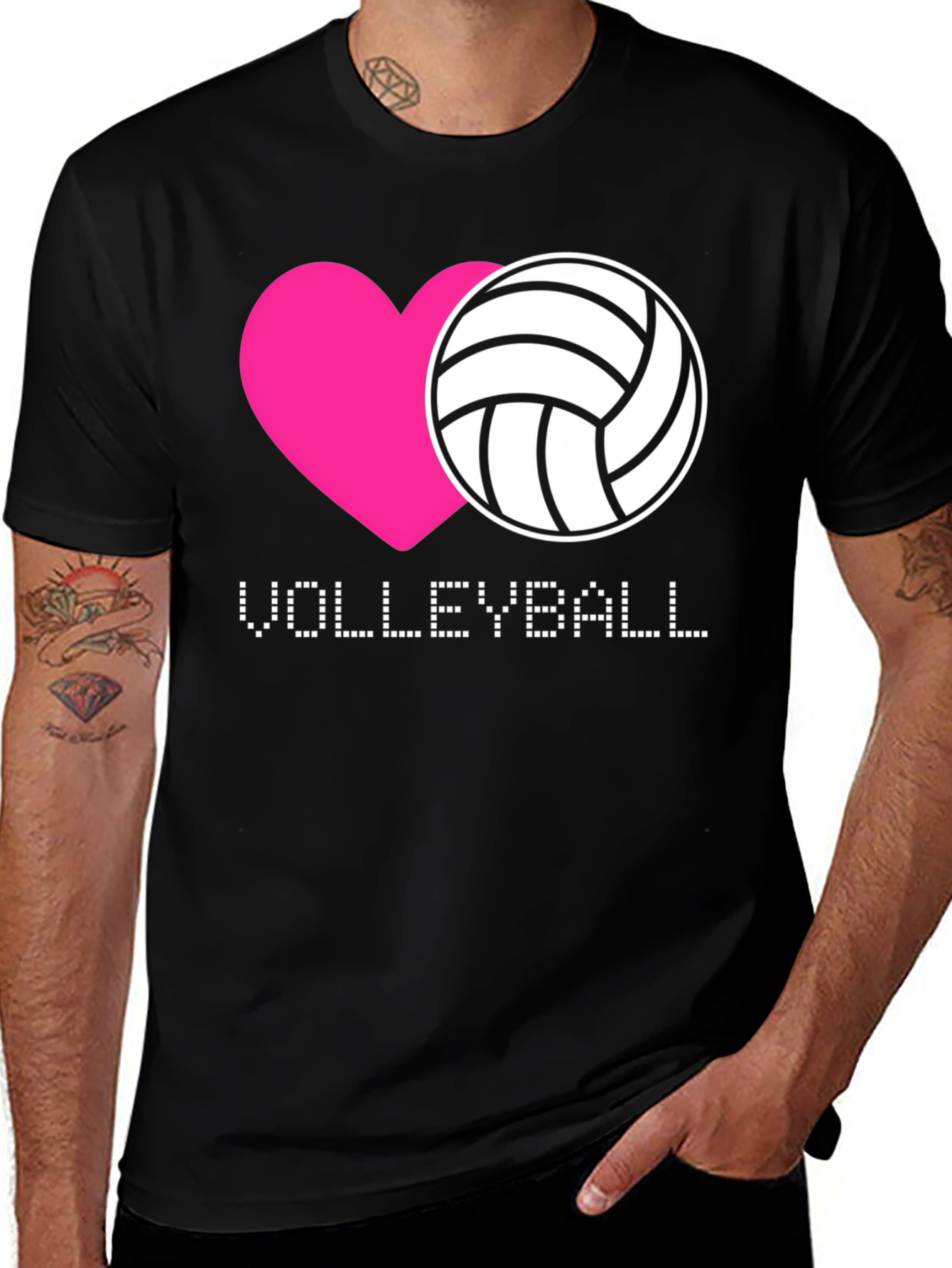 Variant 9 of Volleyball Heart Graphic T-Shirt