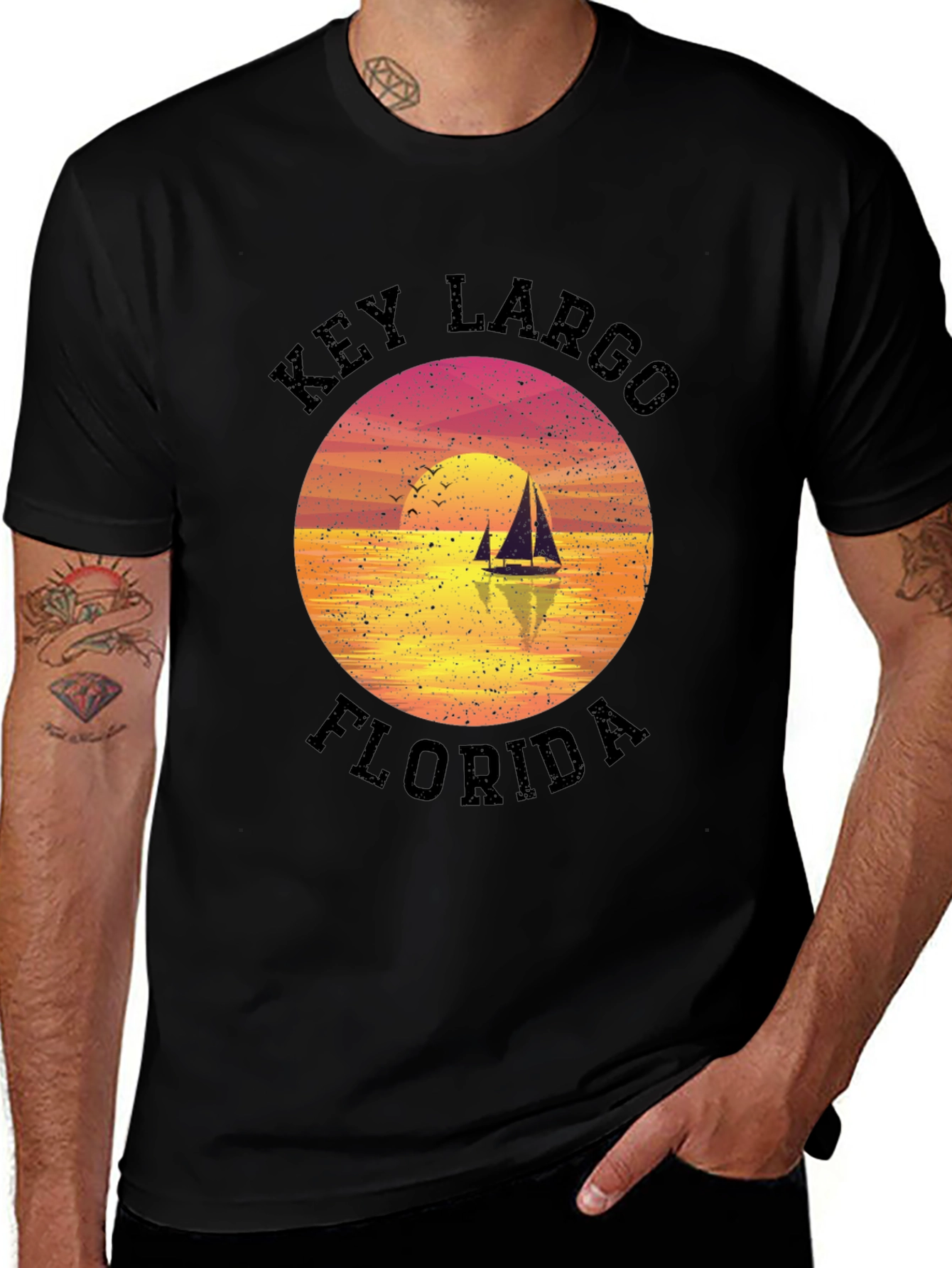 Variant 15 of Key Largo Florida Sailboat T-Shirt