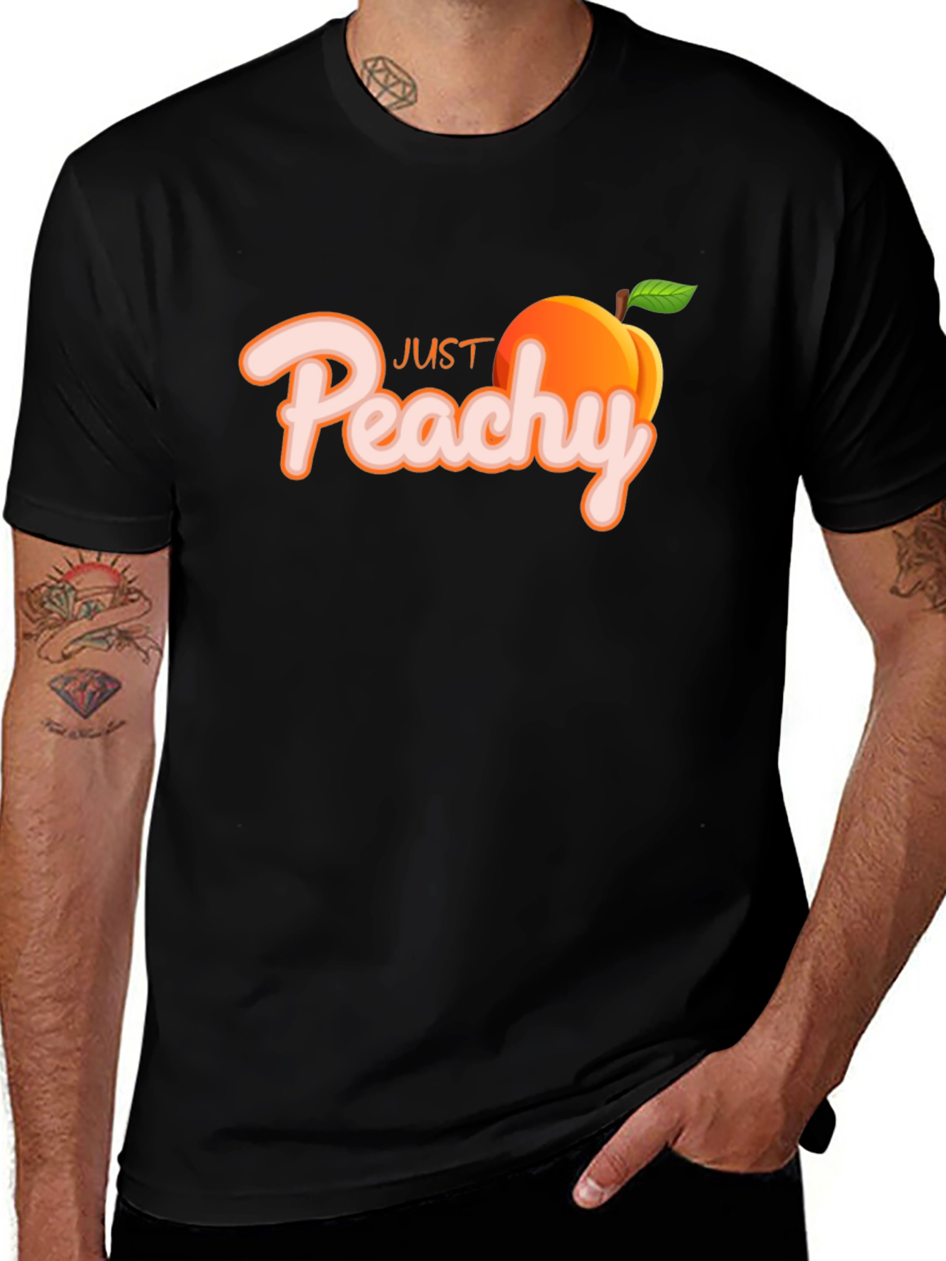 Variant 6 of Just Peachy Black T-Shirt - Casual Style
