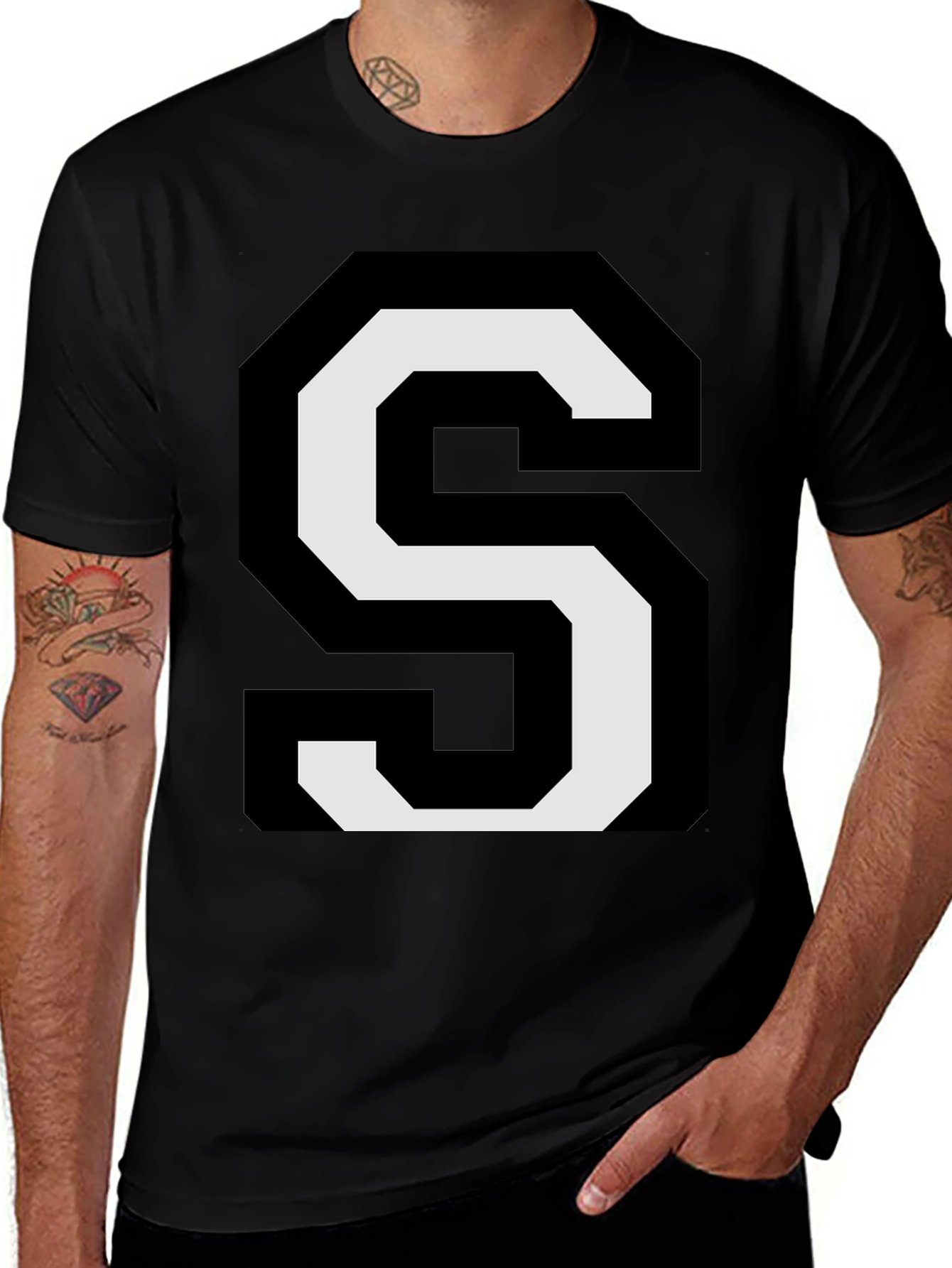 Variant 25 of Bold Initial "S" Graphic Tee