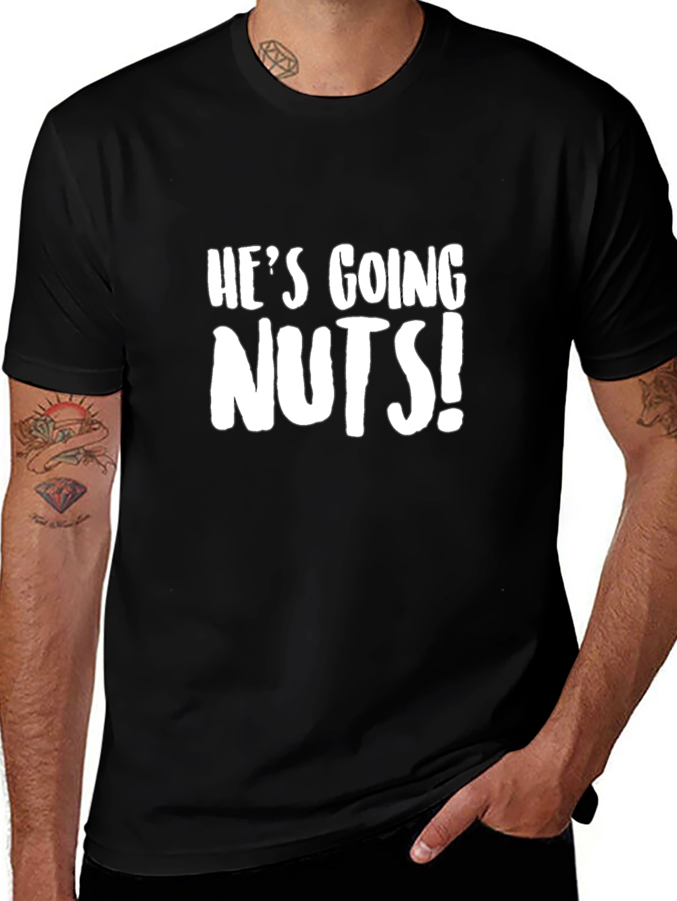 Variant 14 of He's Going Nuts! Graphic Tee - Soft Black T-Shirt