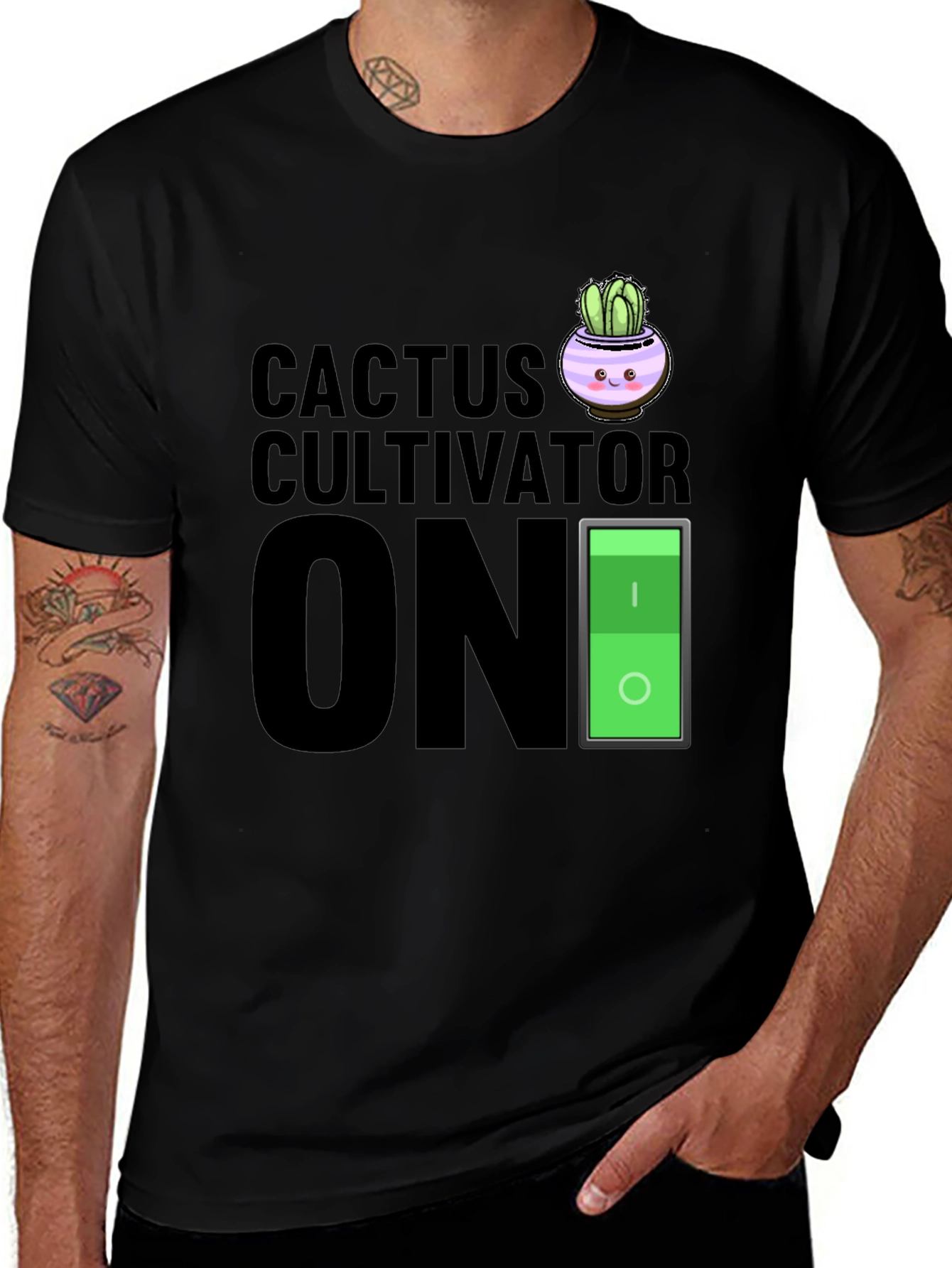 Variant 7 of Cactus Cultivator ON Black Graphic T-Shirt