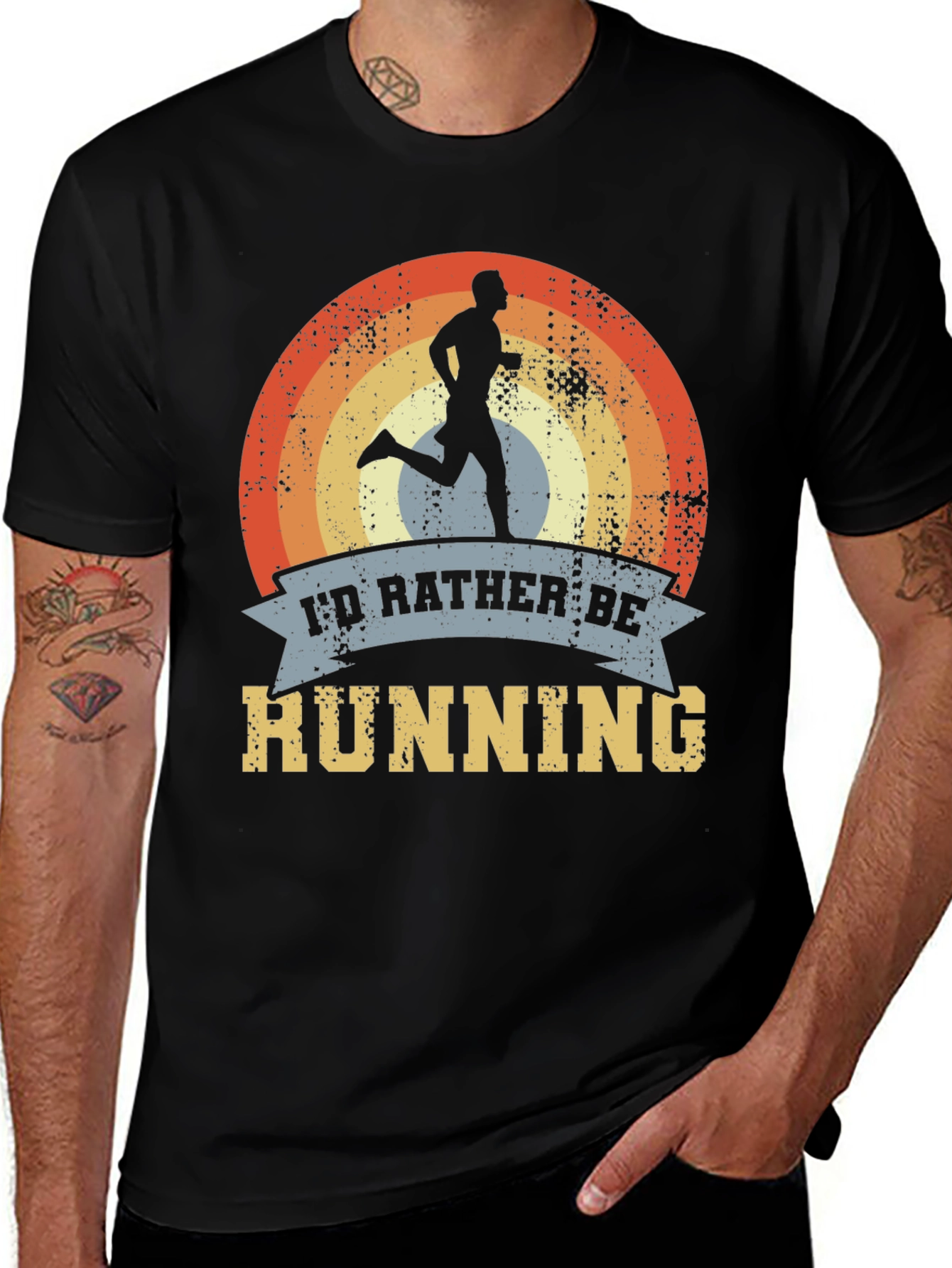 Retro Running T-Shirt - I'd Rather Be Running