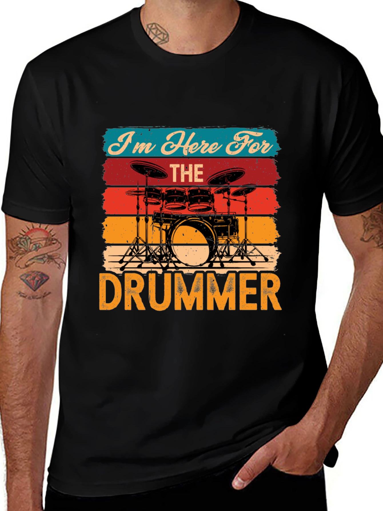 Variant 28 of I'm Here For The Drummer T-Shirt - Music Lover Gift