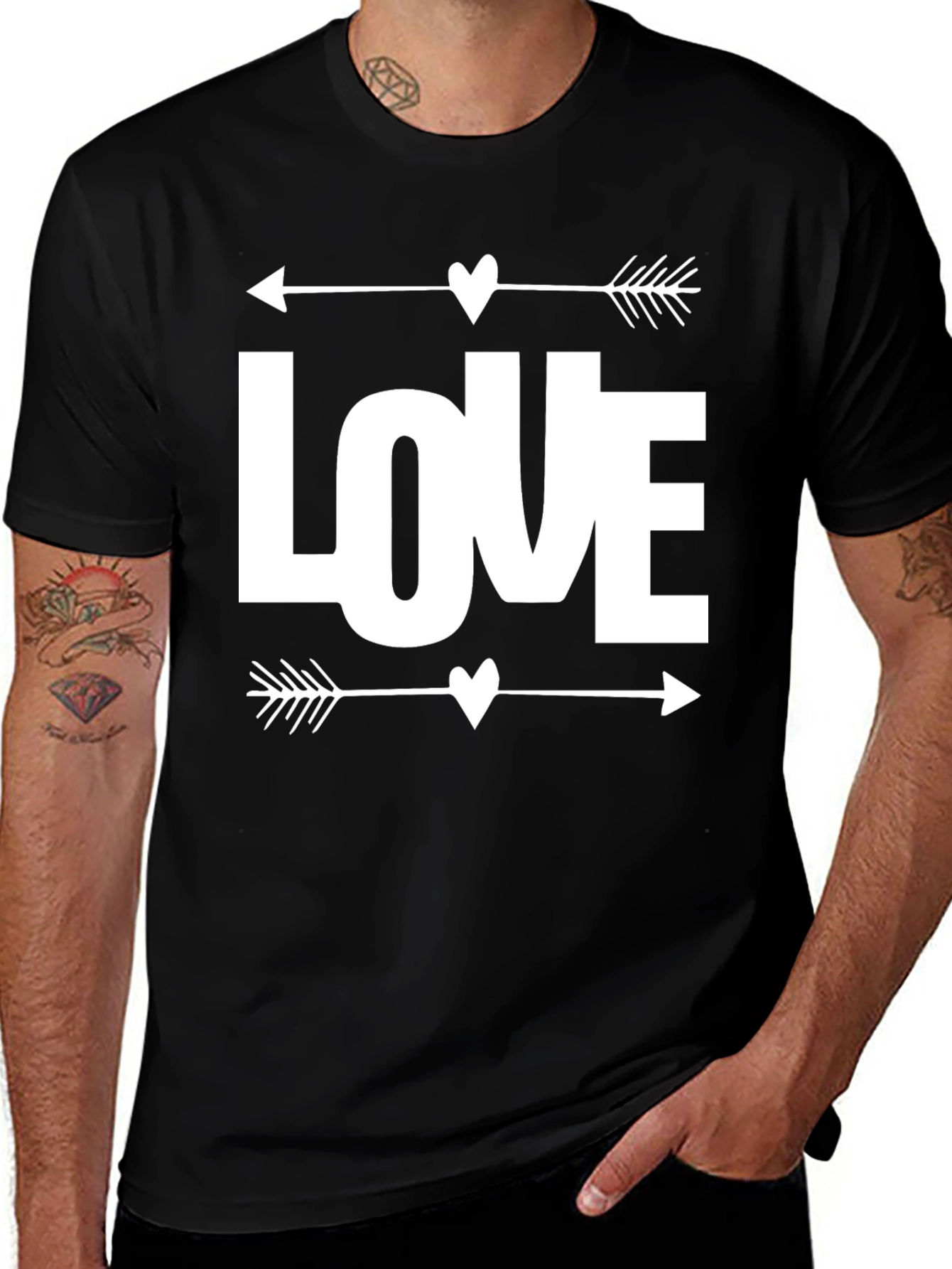 Variant 4 of Love Arrow Graphic Print T-Shirt - Black