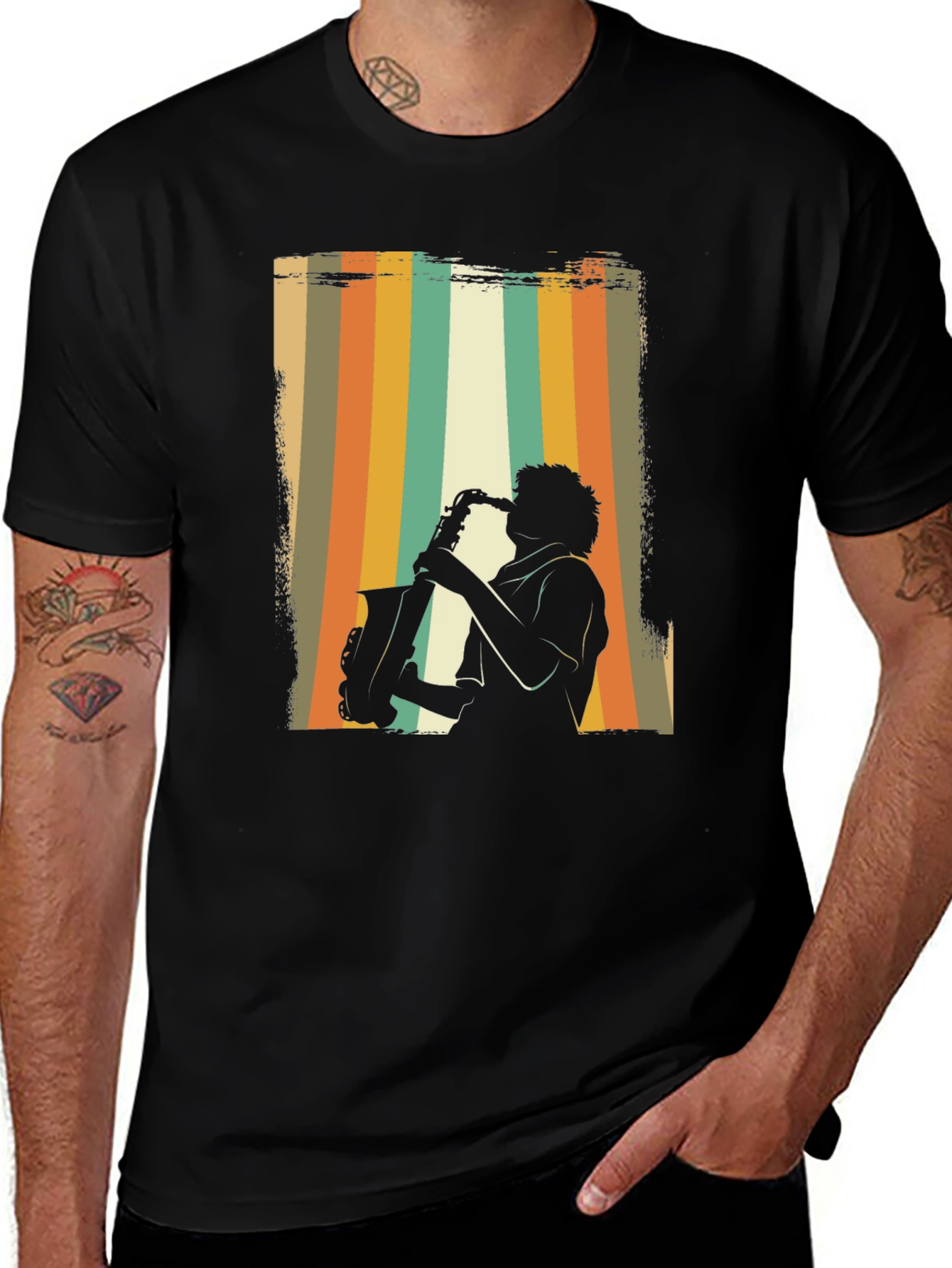 Variant 16 of Retro Saxophone Player Graphic T-Shirt