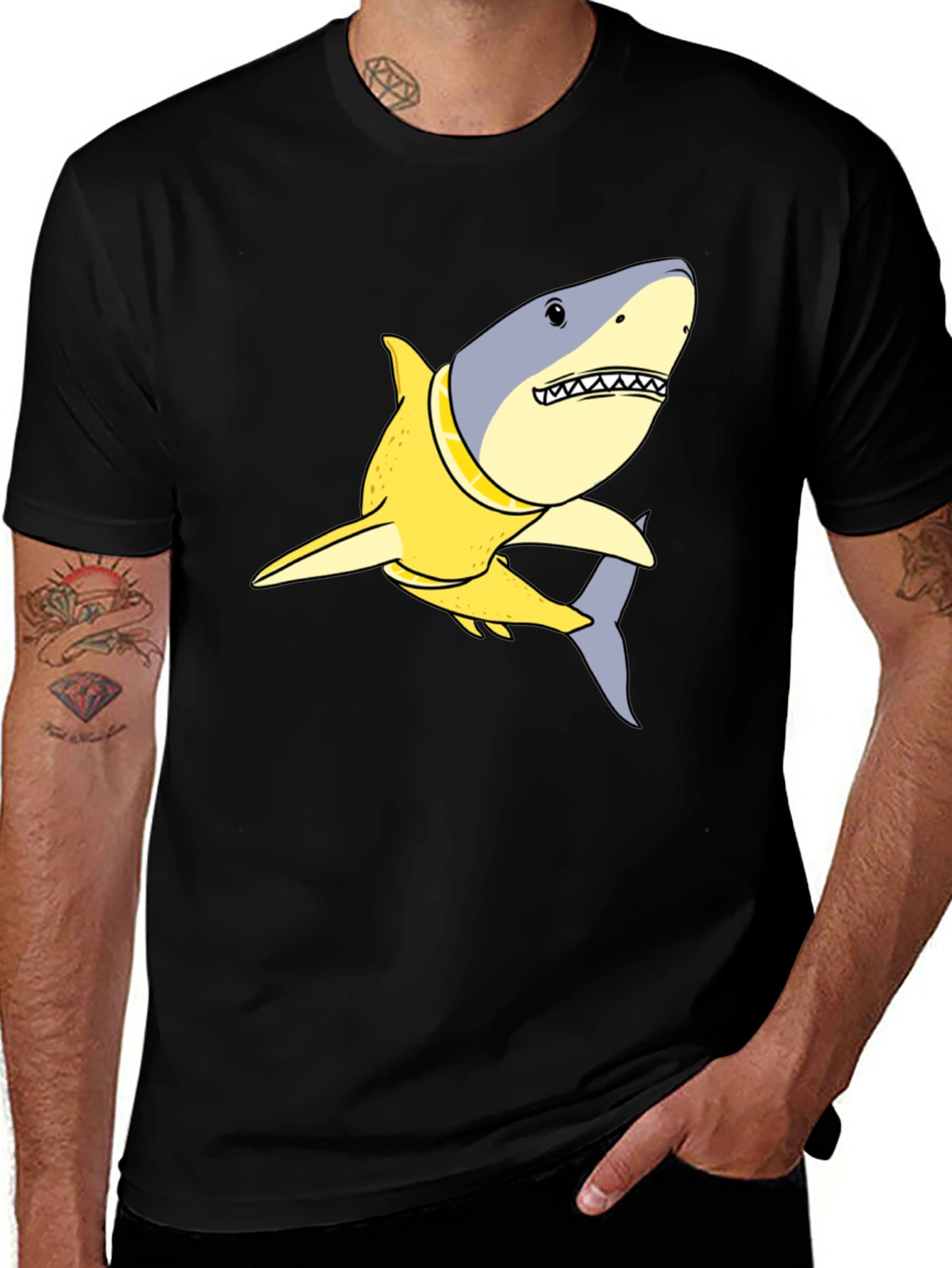Variant 12 of Shark in a Suit T-Shirt - Funny Cartoon Graphic Tee