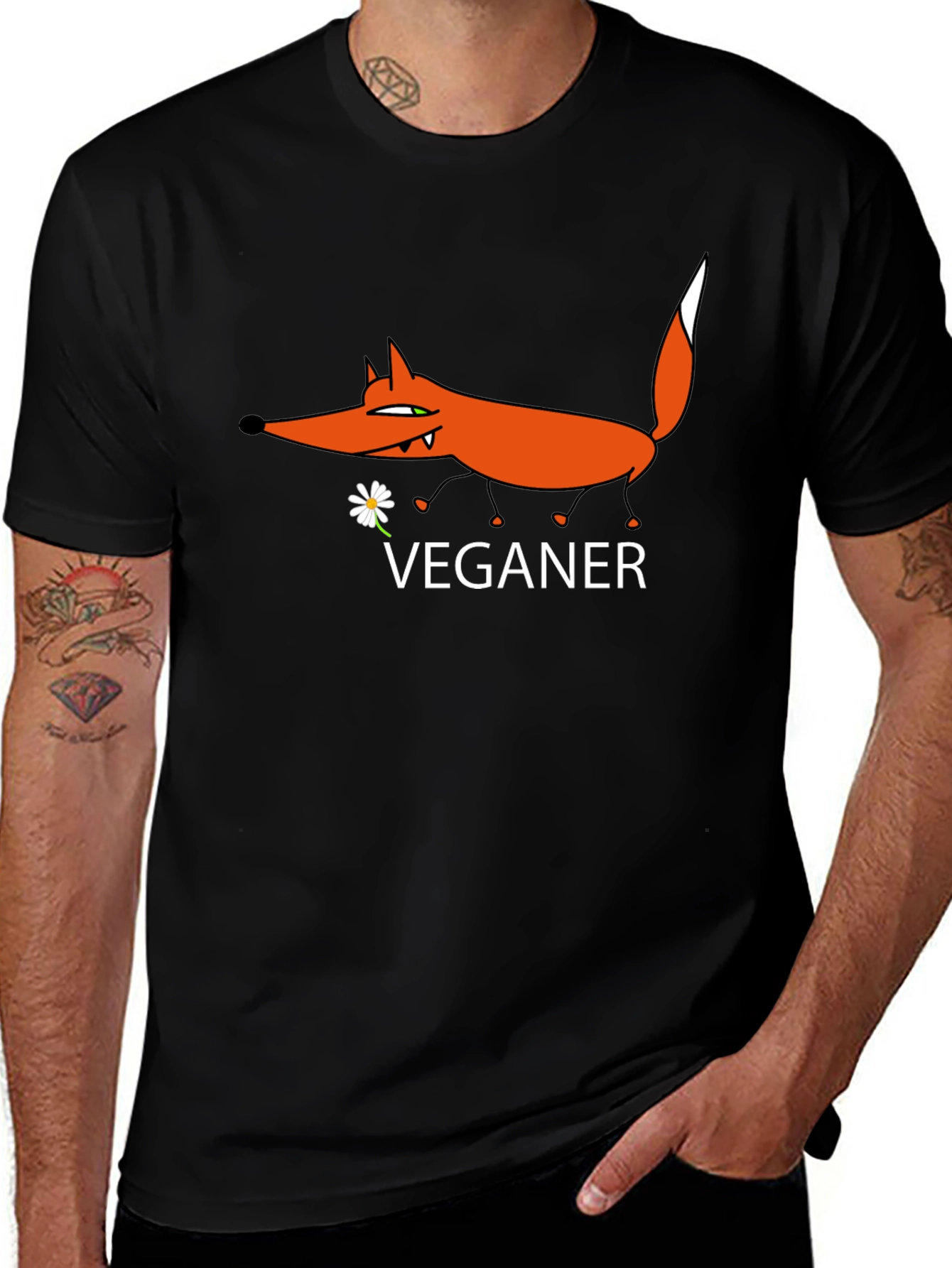 Variant 10 of Vegan Fox Graphic Tee - Stylish Animal Lover Shirt