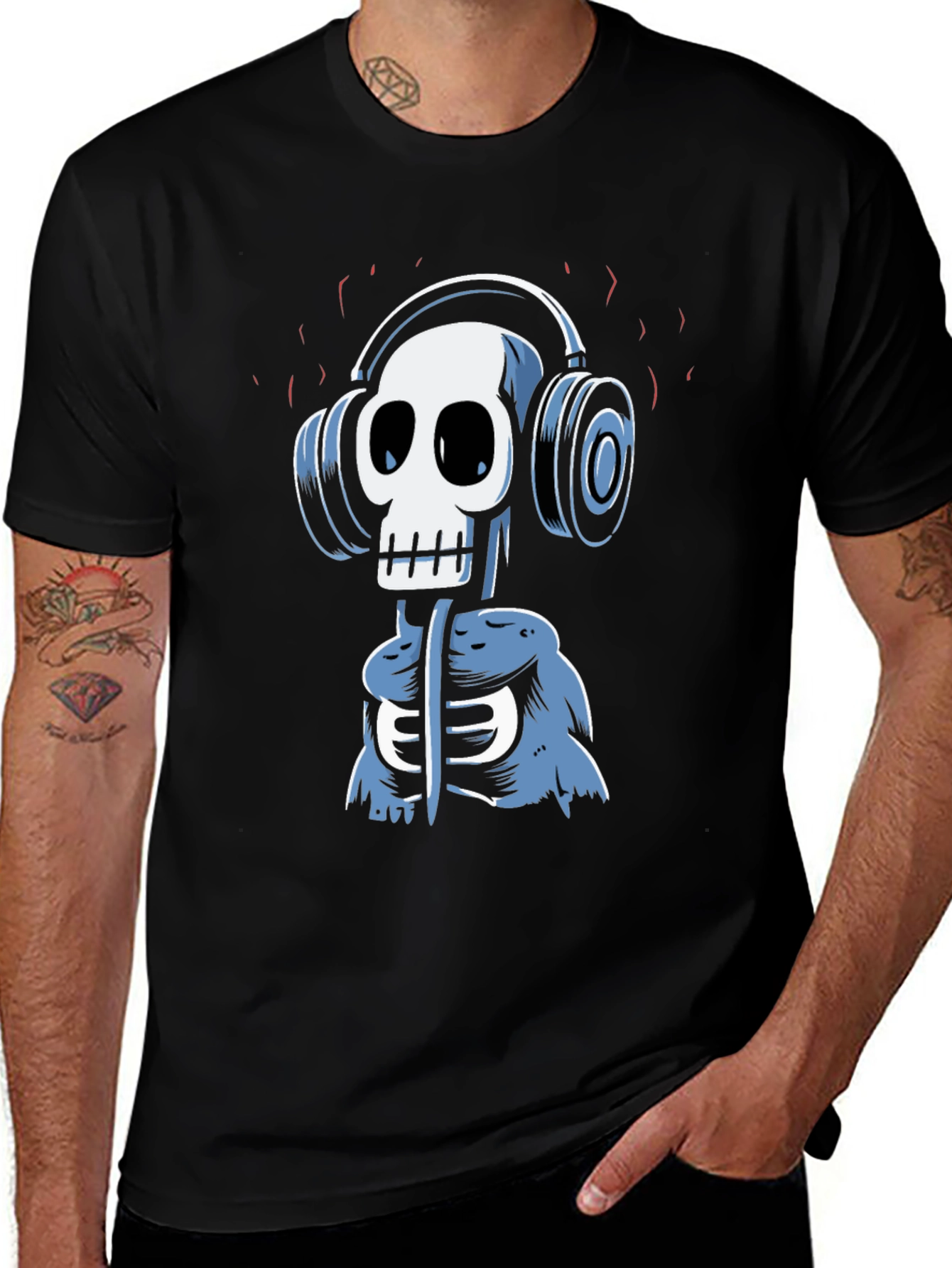 Variant 23 of Skull Headphones Graphic T-Shirt