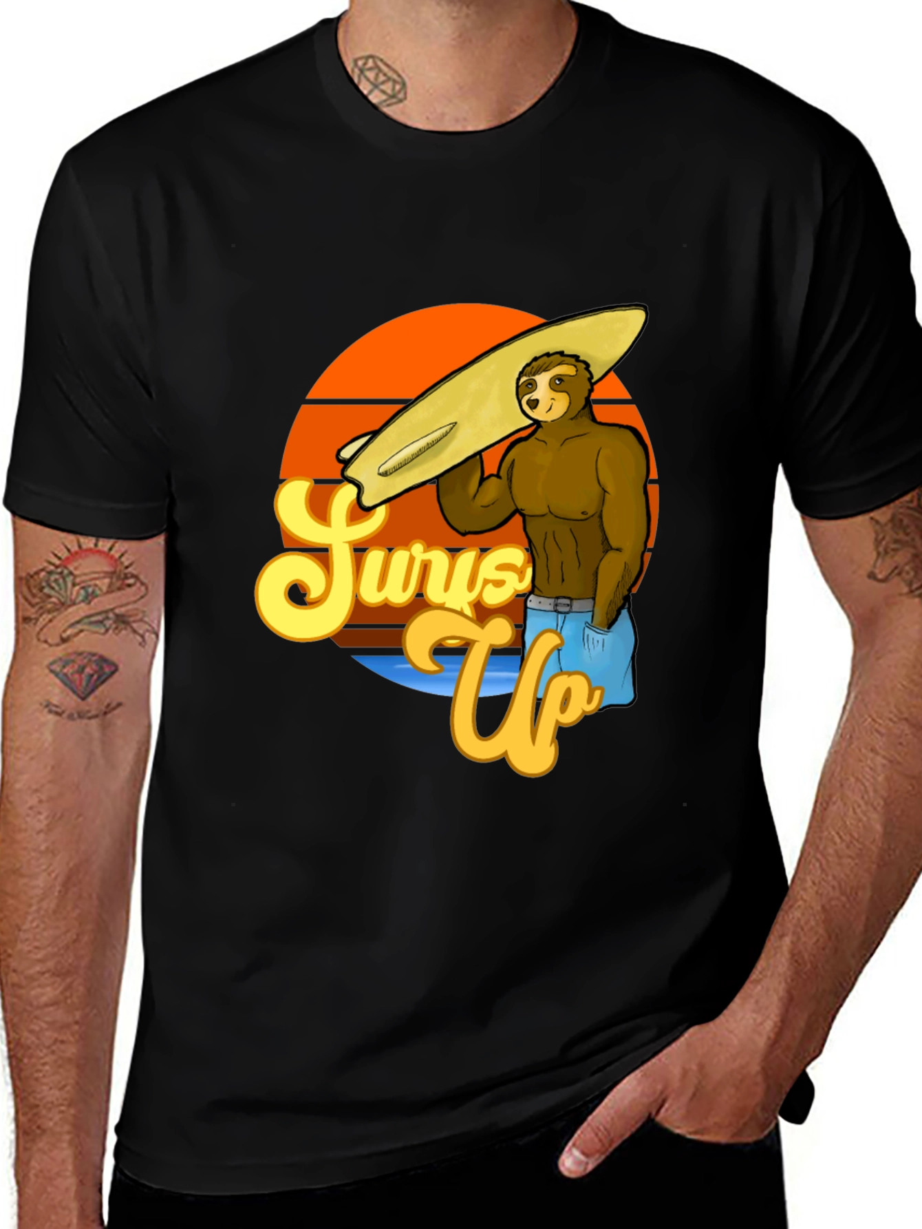 Variant 8 of Surf's Up Sloth T-Shirt - Funny Beach Summer Tee