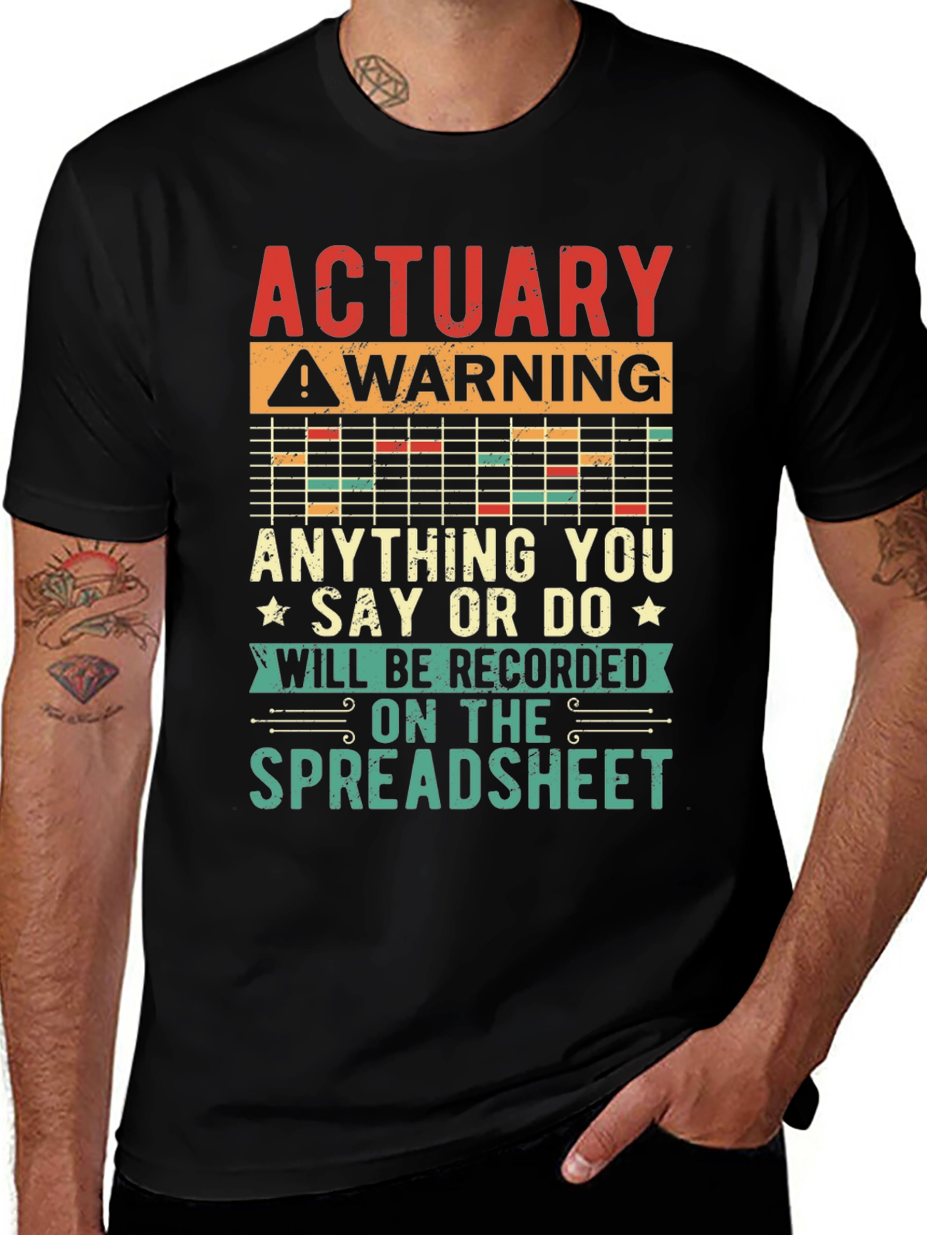 Actuary Warning T-Shirt - Spreadsheet Funny Gift
