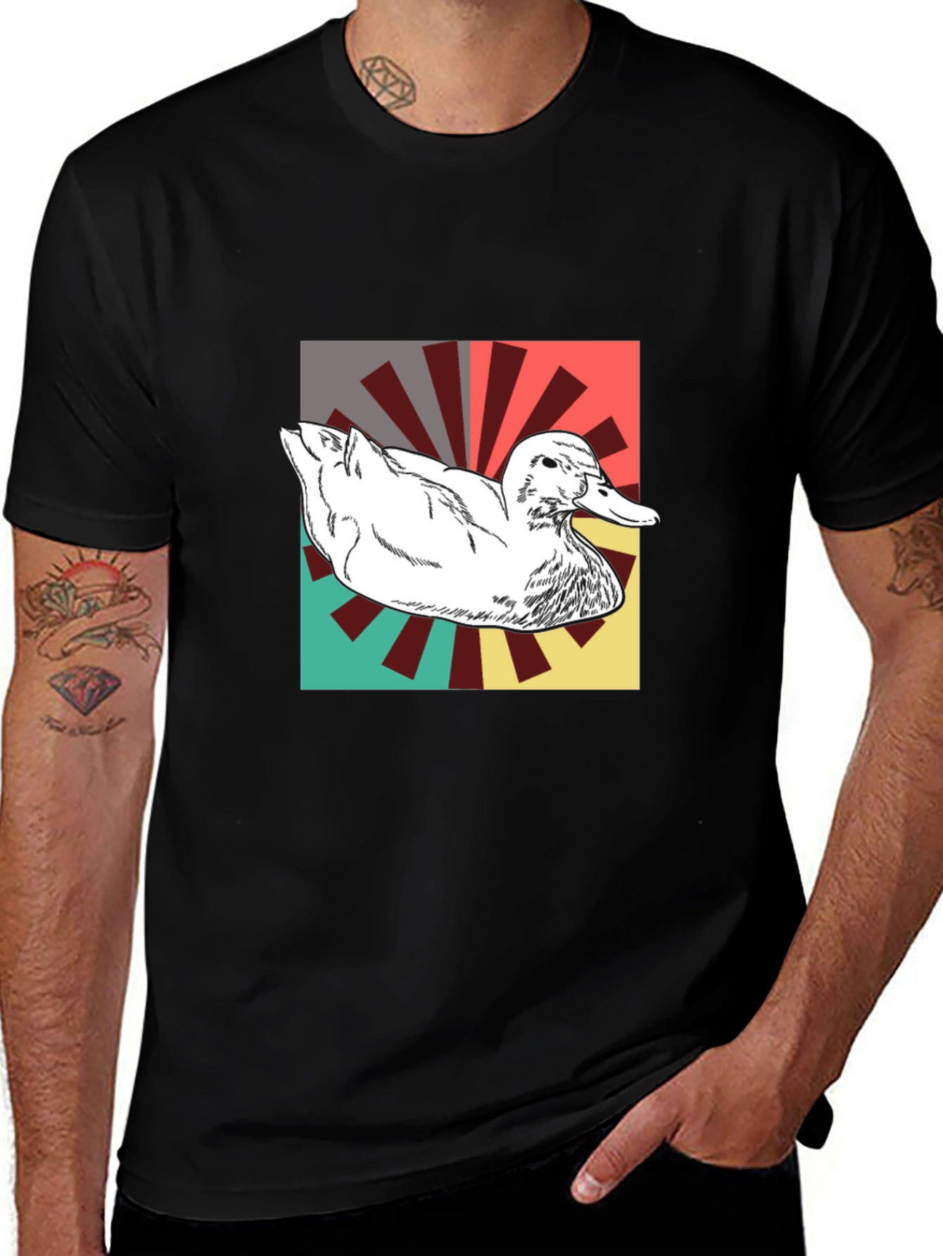 Variant 20 of Duck Pop Art Black T-Shirt - Graphic Tee