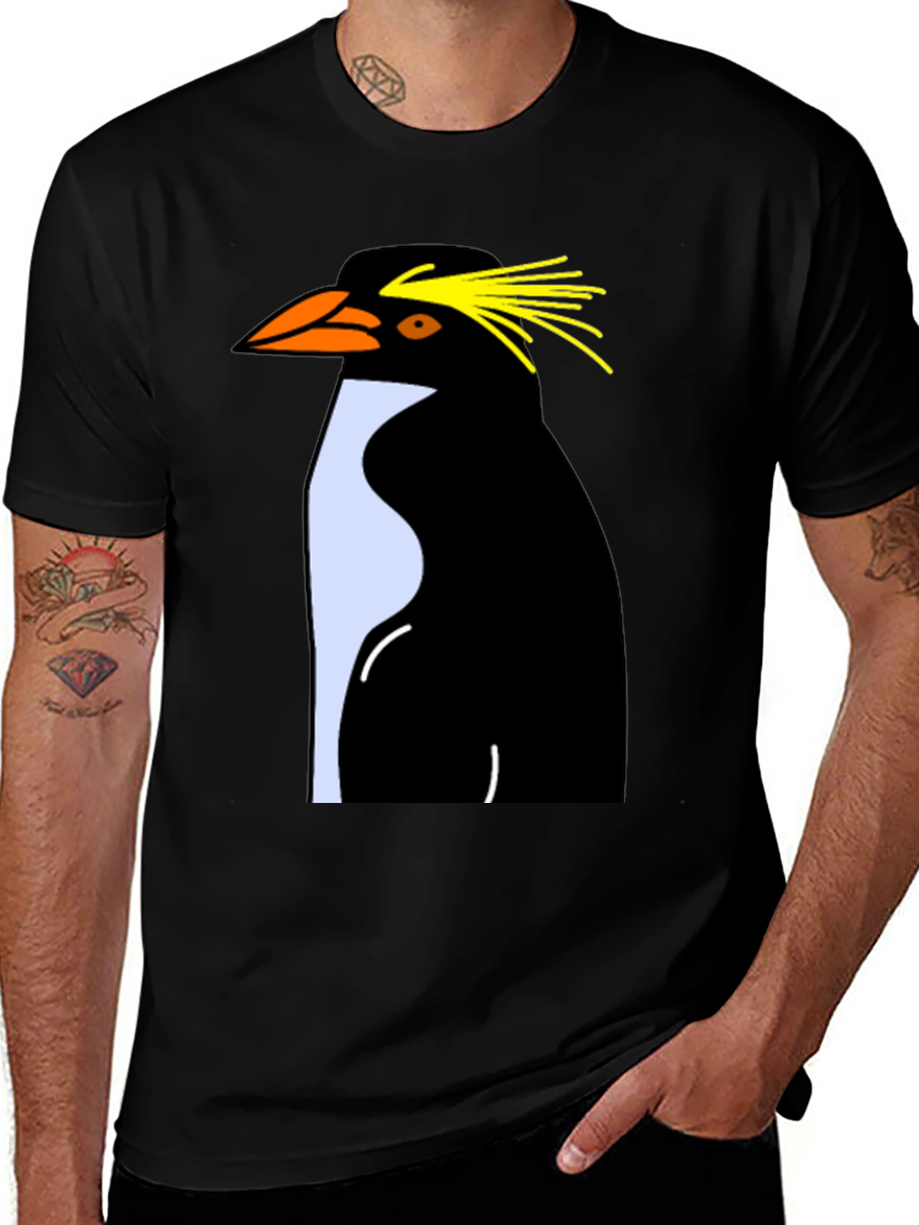 Variant 26 of Rockhopper Penguin Graphic Tee - Black
