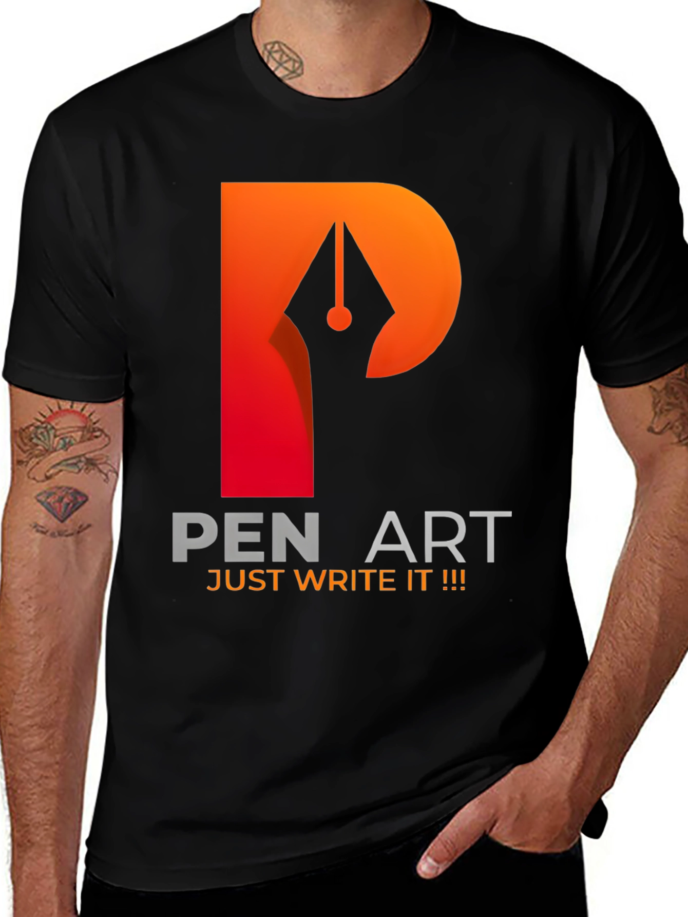 Variant 2 of Pen Art Graphic T-Shirt - Just Write It!