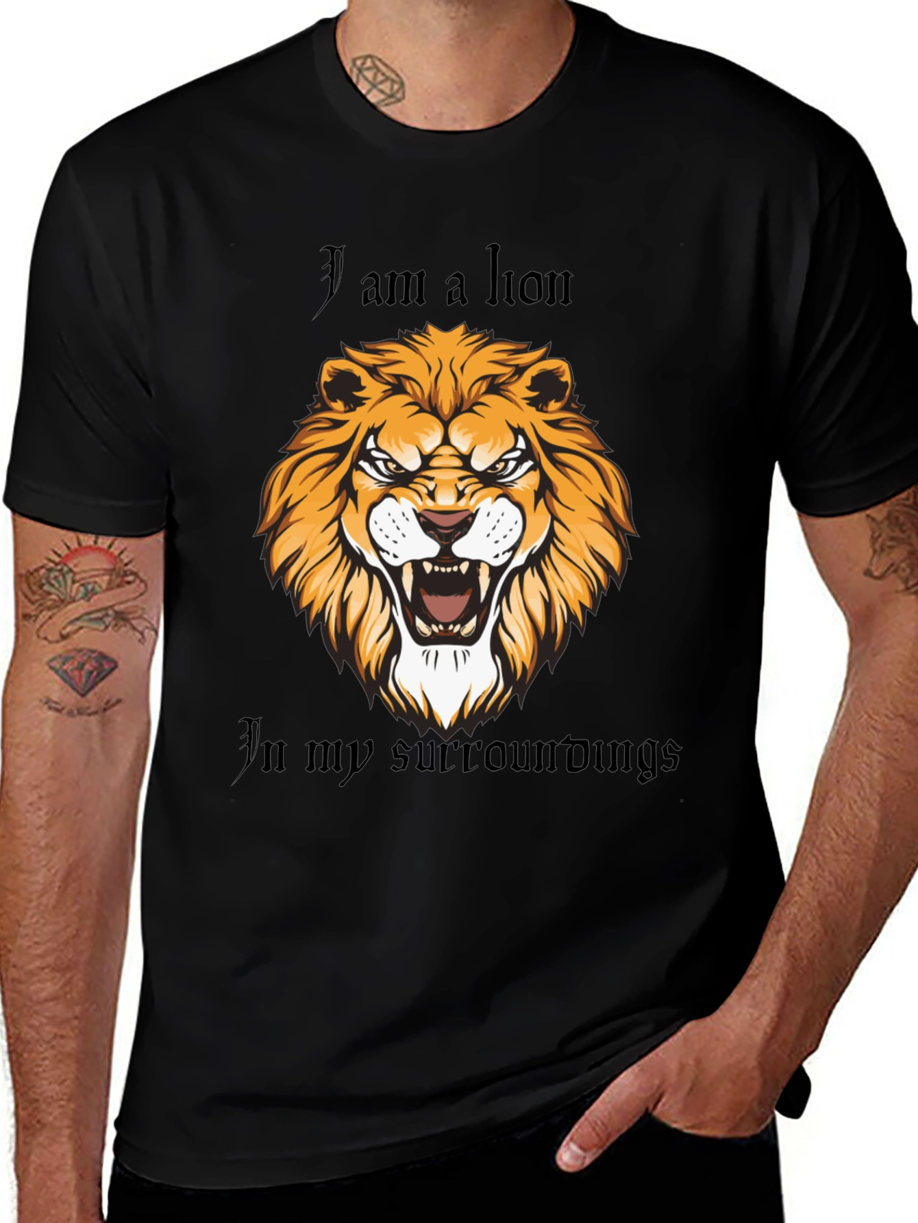 Variant 14 of Lion Graphic Tee - I am a Lion