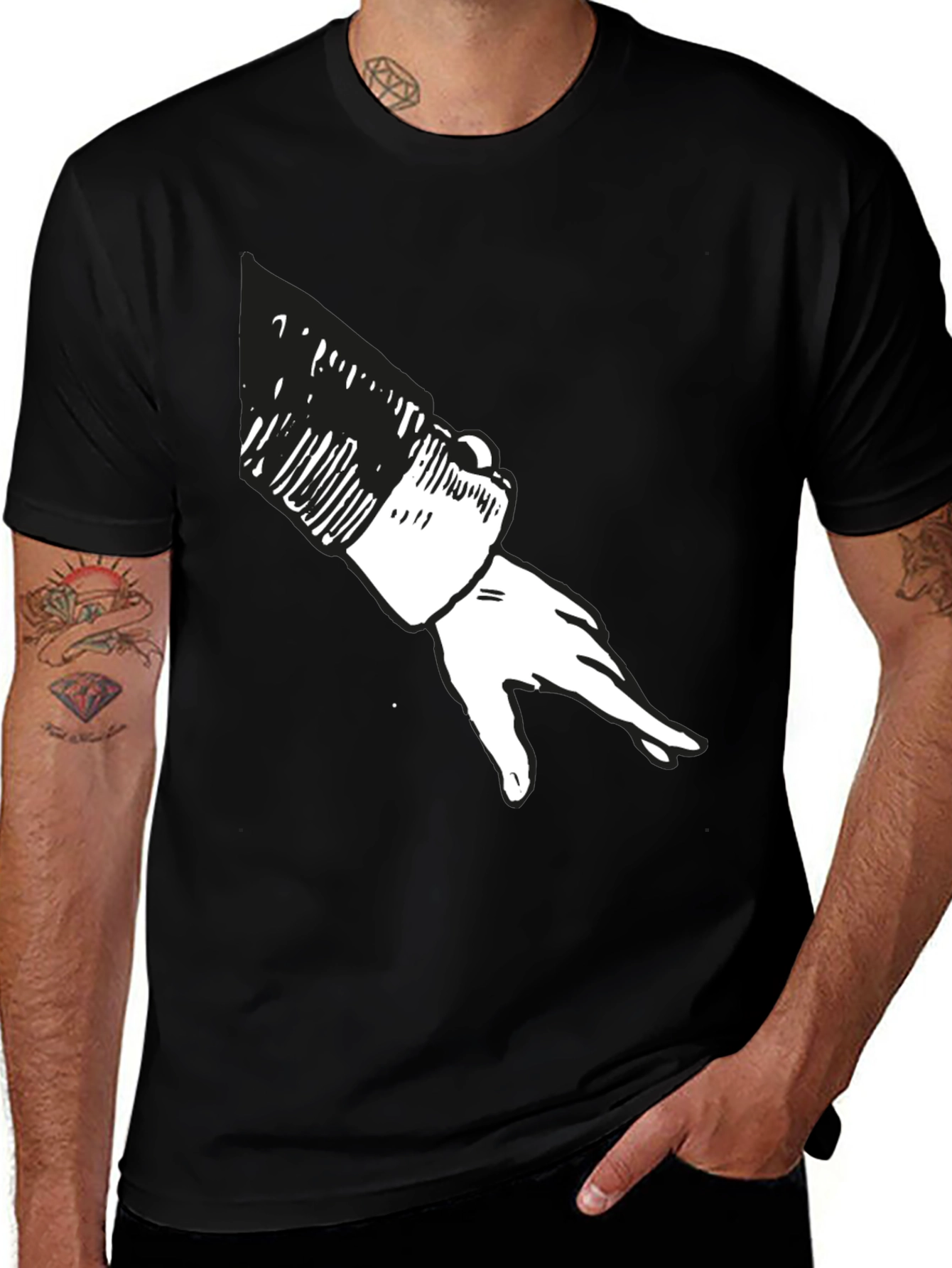Variant 25 of Black T-Shirt with Hand Graphic