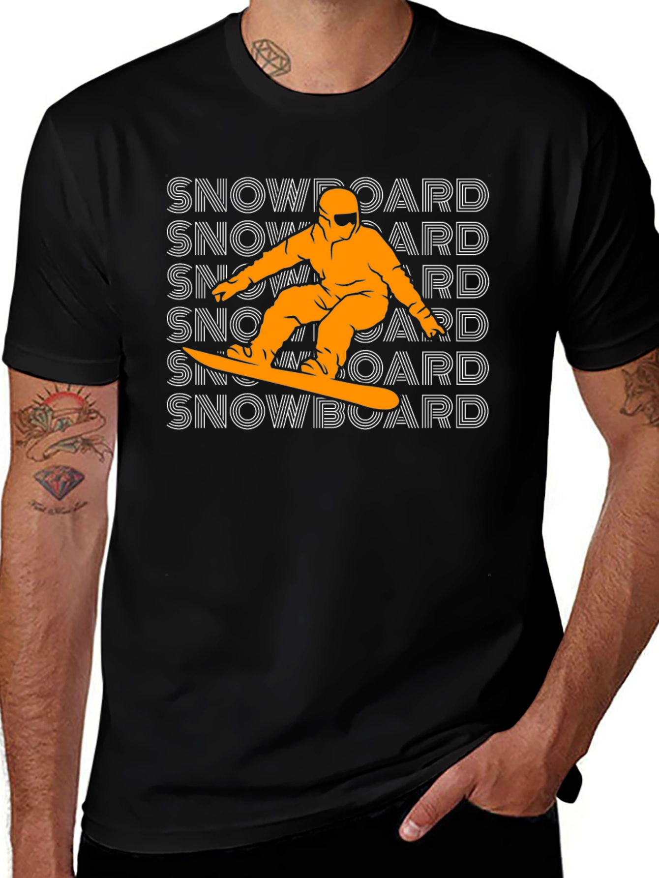 Variant 14 of Snowboarder Graphic Tee - Stylish Black T-Shirt