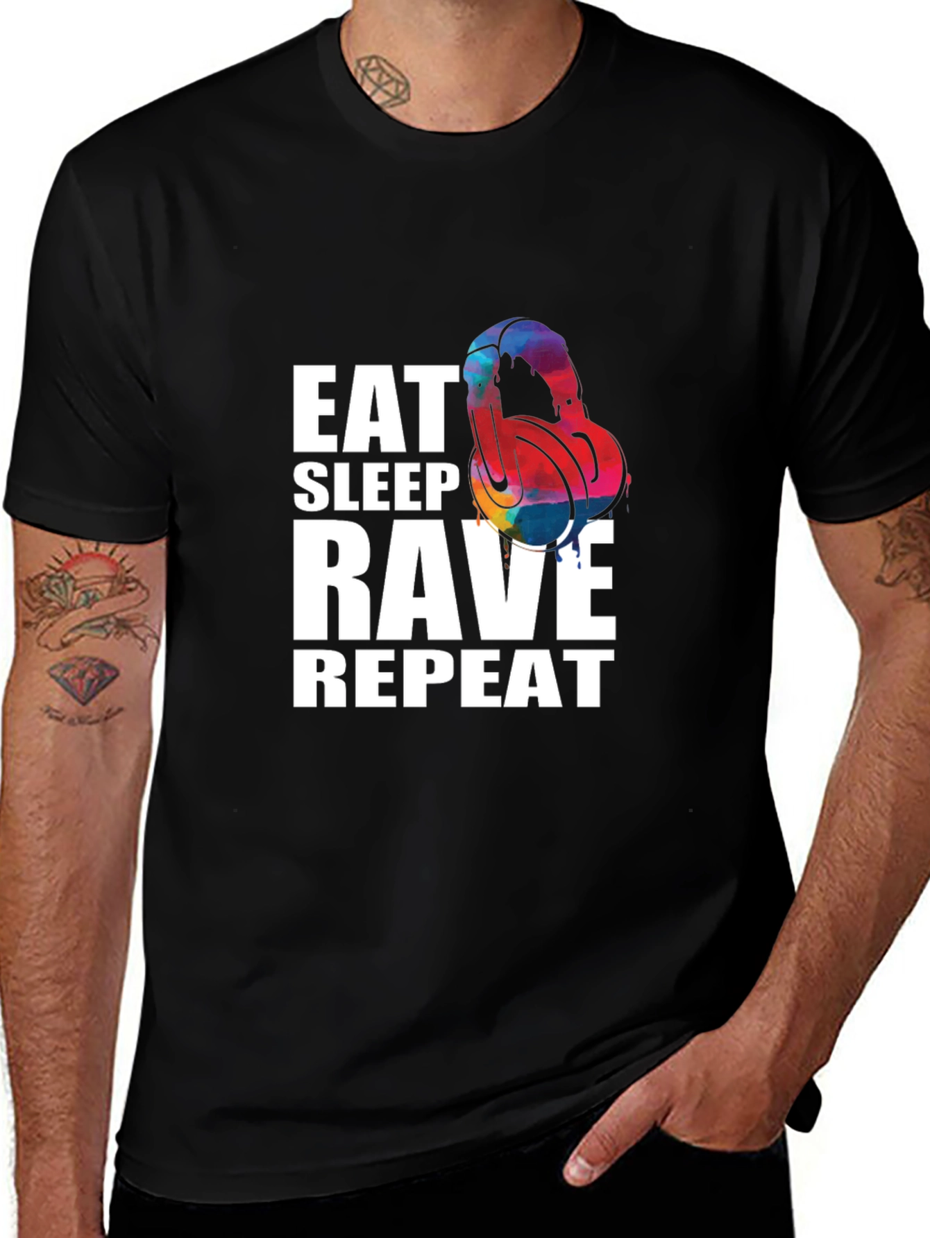 Variant 5 of Eat Sleep Rave Repeat Graphic T-Shirt