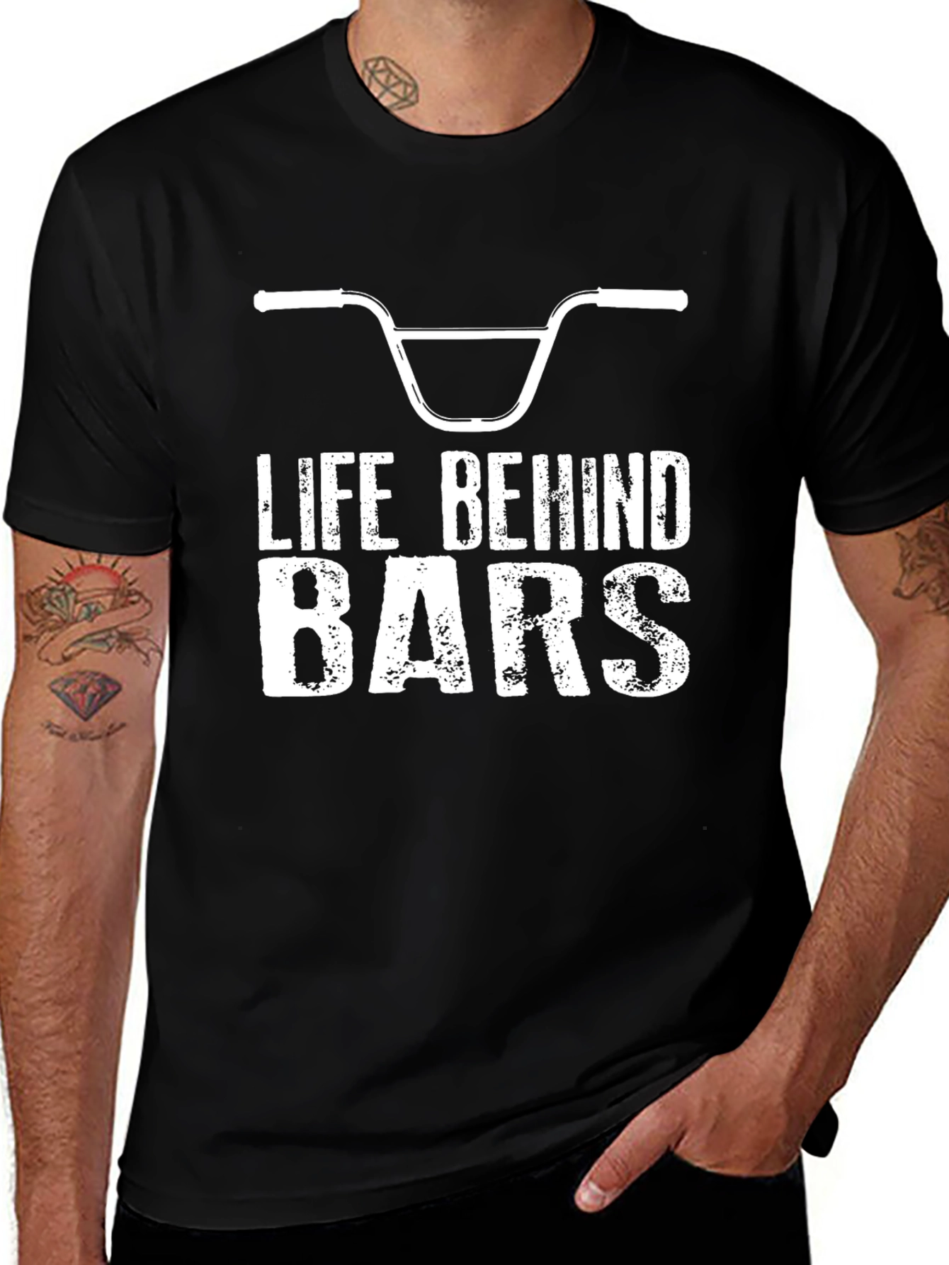 Variant 14 of Life Behind Bars Graphic Tee - Biker BMX T-Shirt