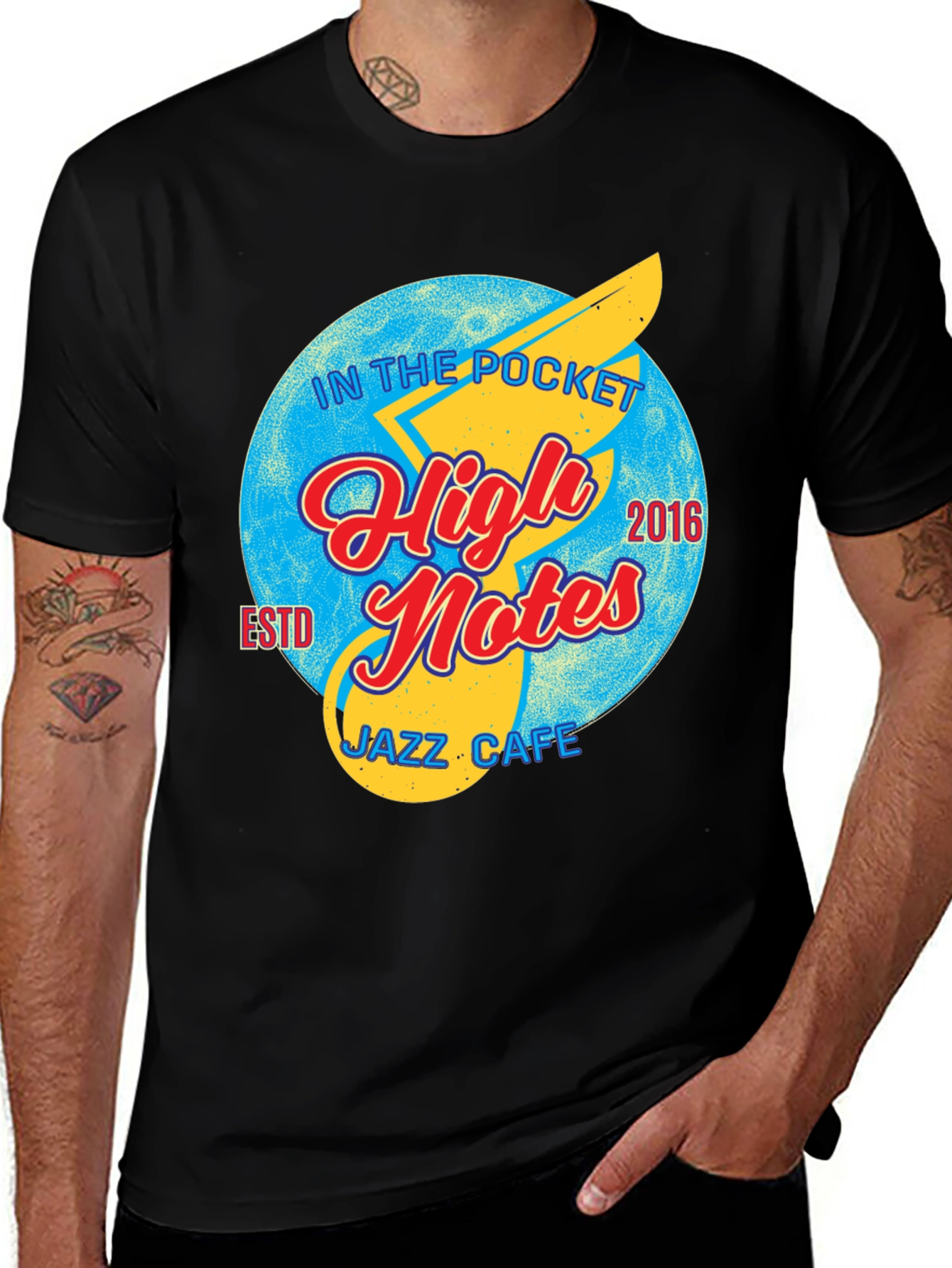 Variant 22 of High Notes Jazz Cafe T-Shirt - Vintage Design