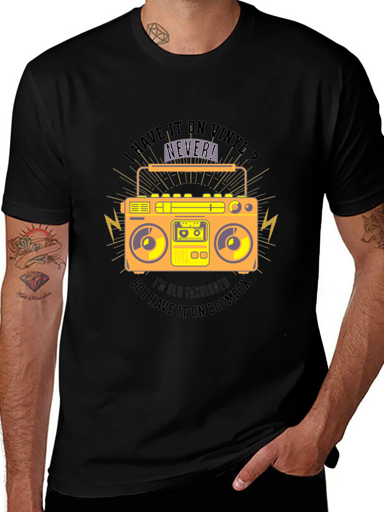 Variant 13 of Retro Boombox T-Shirt - Vinyl Lover's Tee