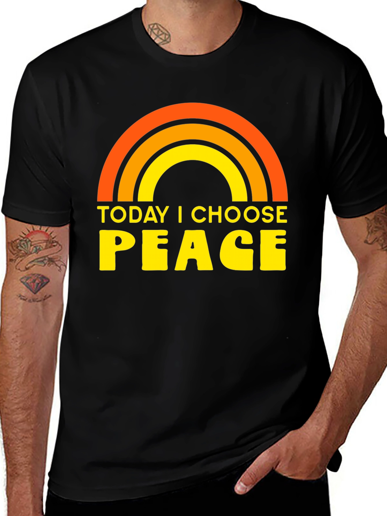Variant 24 of Today I Choose Peace Rainbow Graphic Tee