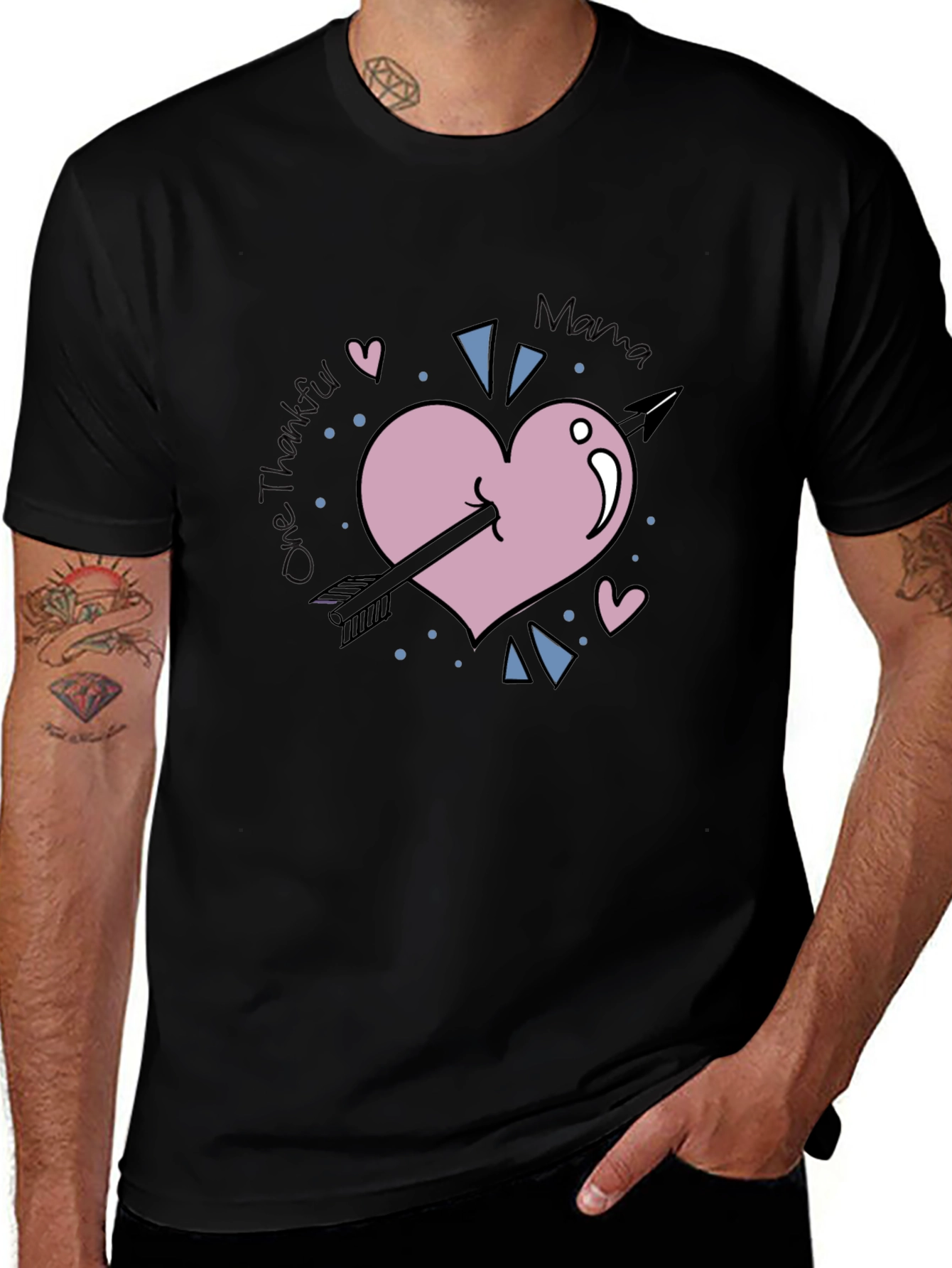 Variant 10 of Heart Arrow Graphic Tee - Unisex Black T-Shirt