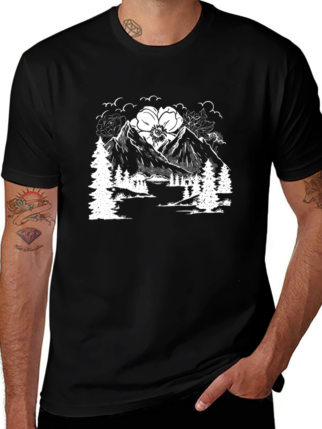 Variant 25 of Mountain Flower Graphic T-Shirt