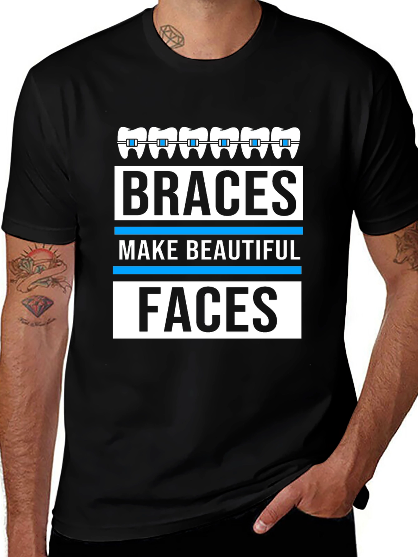 Variant 14 of Braces Make Beautiful Faces Graphic T-Shirt