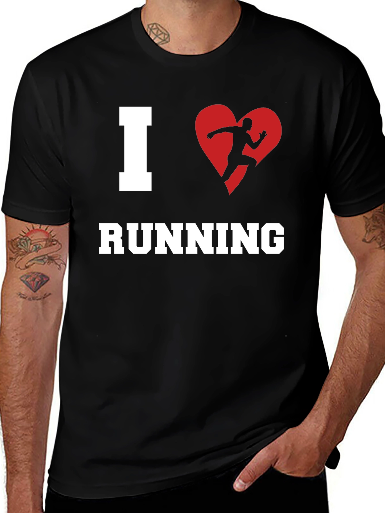 Variant 15 of I Heart Running T-Shirt - Black