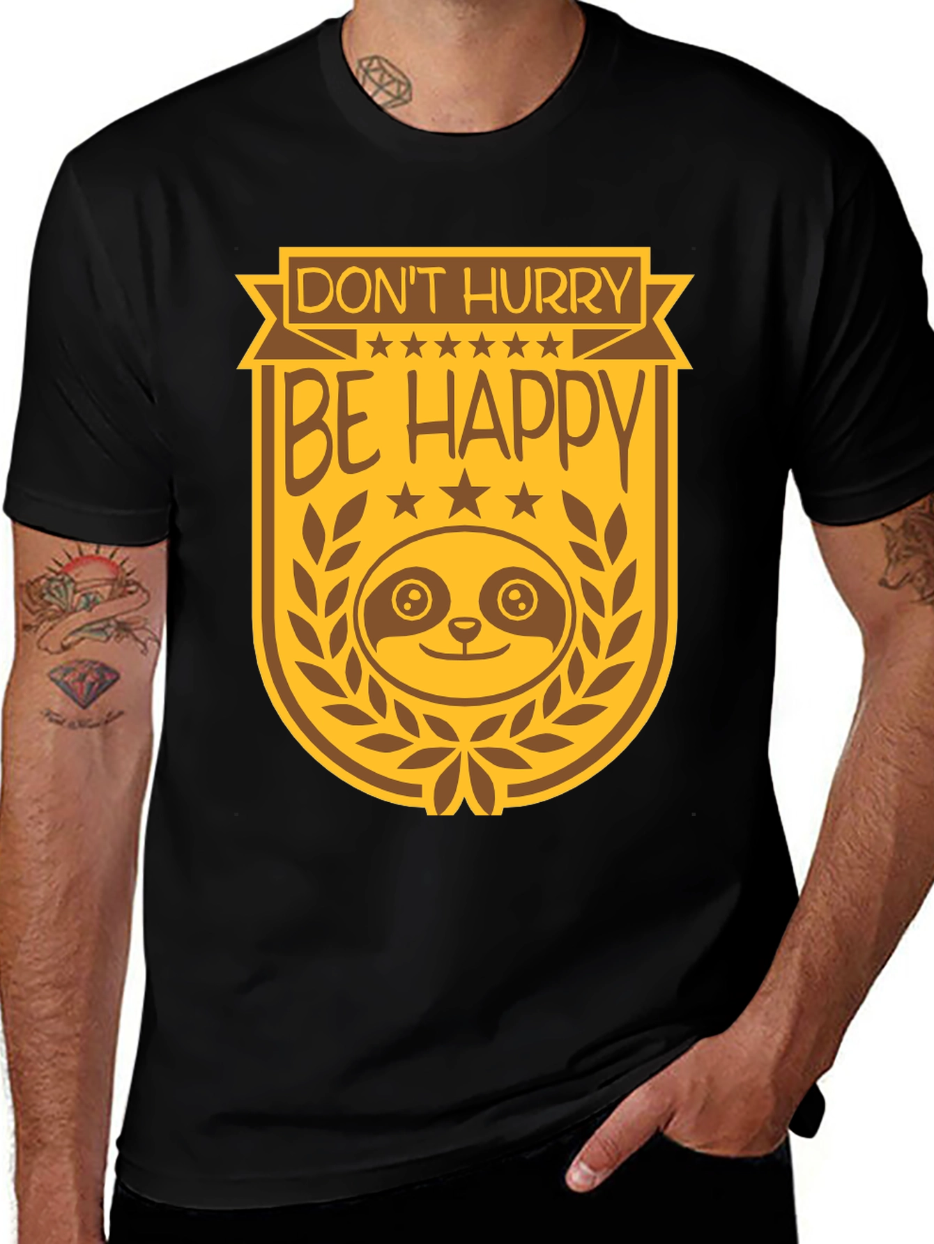 Variant 26 of Don't Hurry Be Happy Sloth Graphic Tee