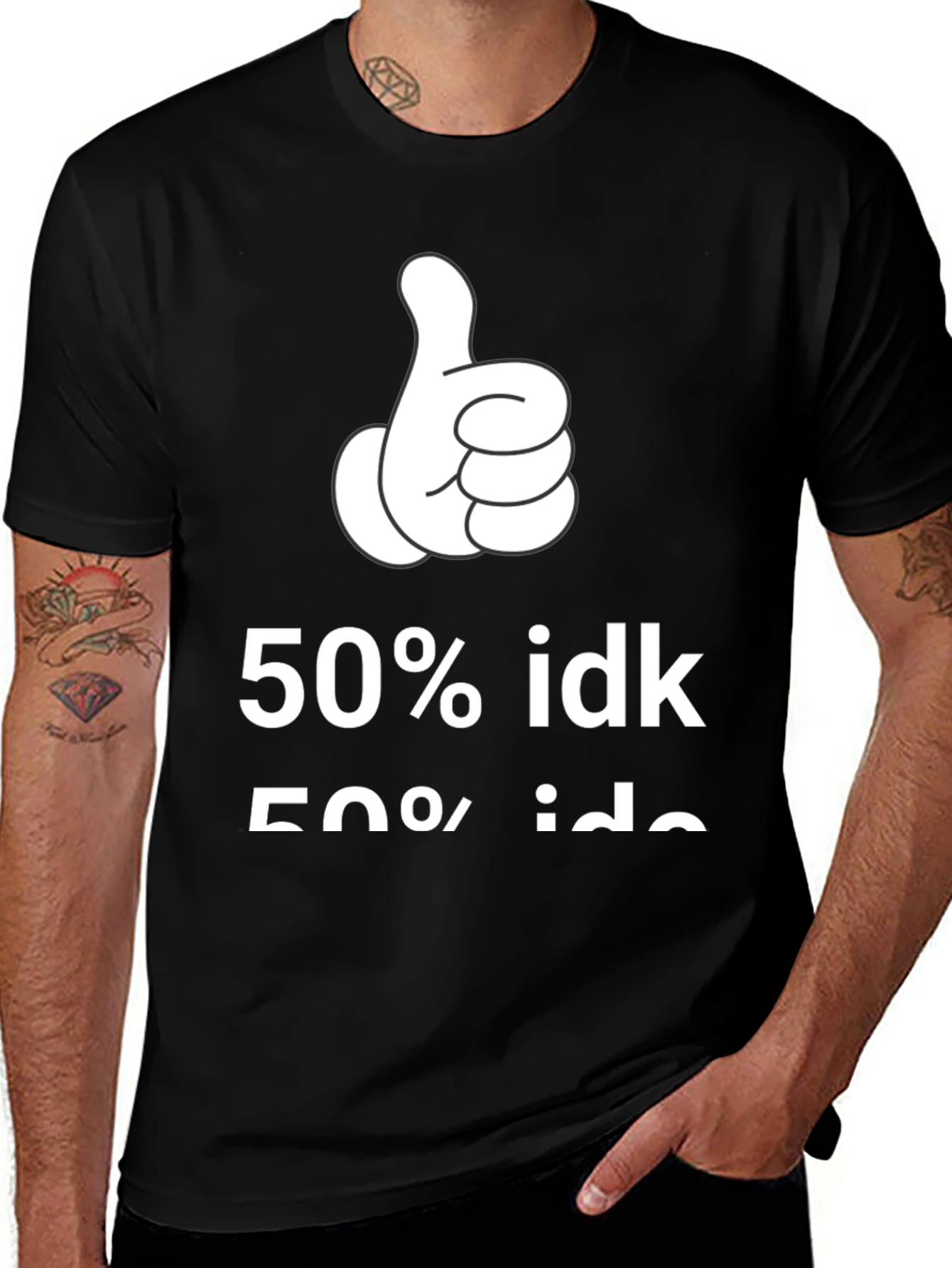 Variant 9 of 50% IDK Graphic Tee - Black
