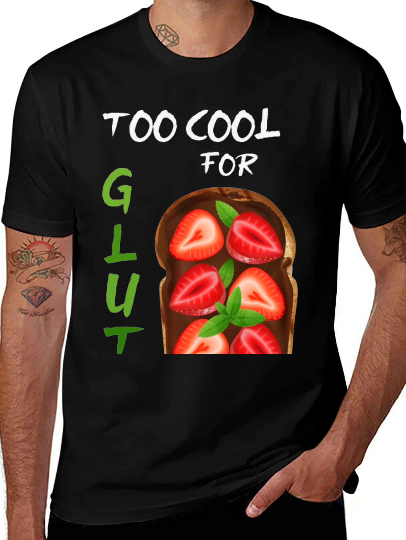 Too Cool For Gluten T-Shirt Strawberry Toast