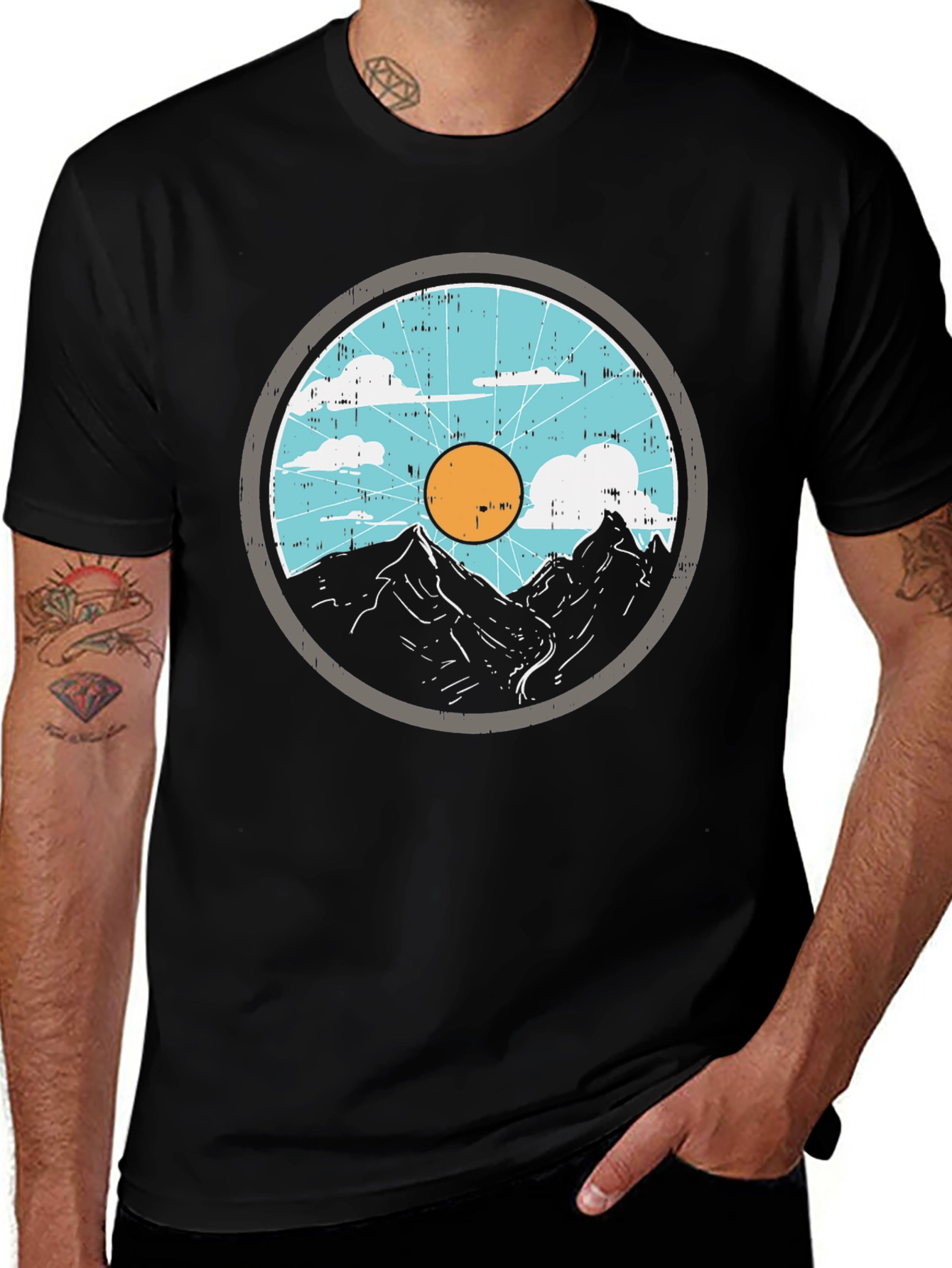 Variant 5 of Mountainscape Graphic Tee - Outdoor Adventure