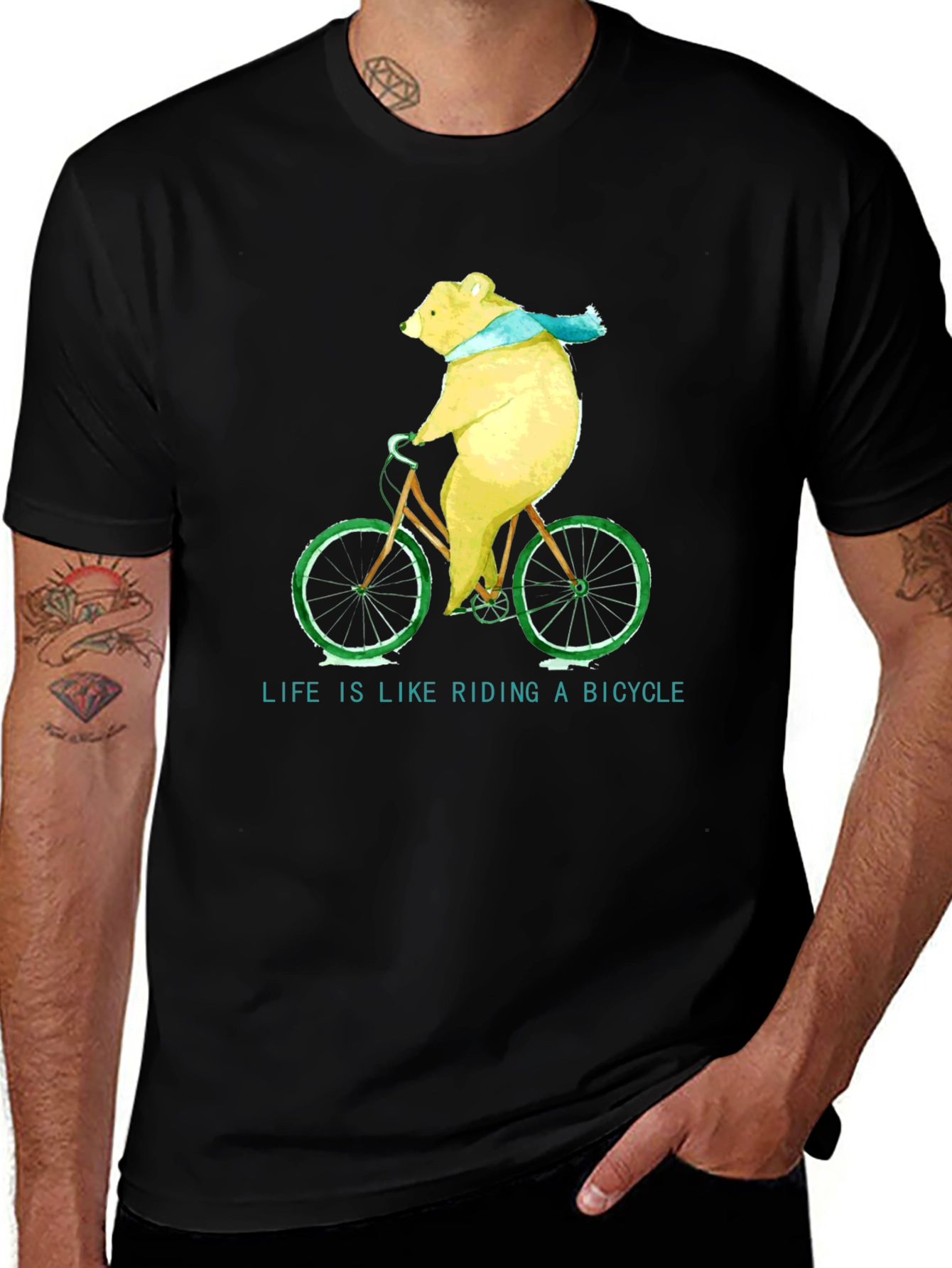 Variant 3 of Bear on Bicycle Graphic Tee