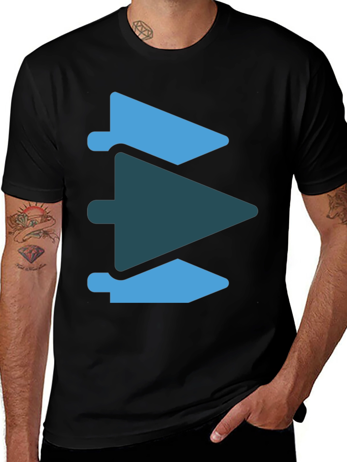 Variant 8 of Abstract Arrow Graphic Tee - Modern Casual Style